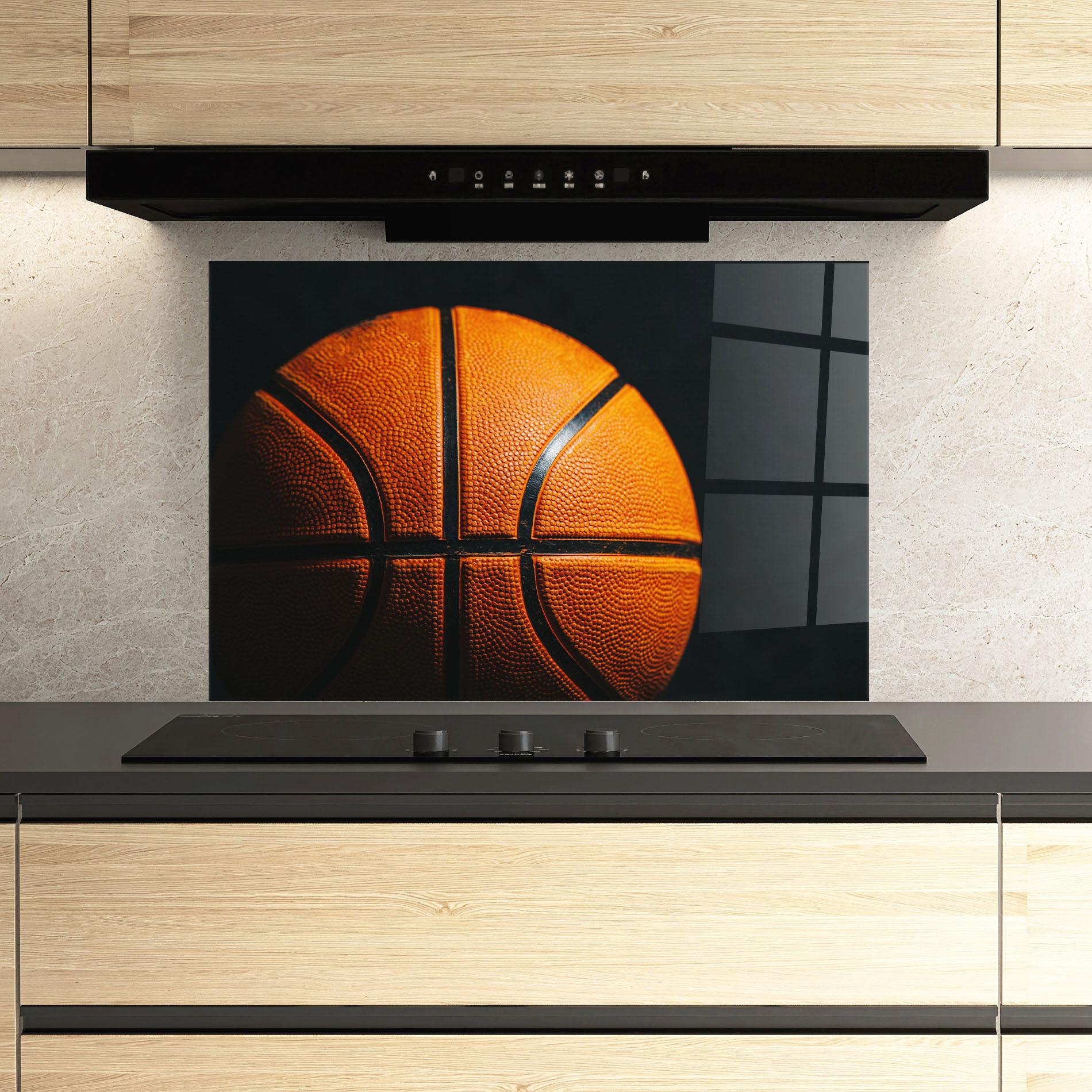 Стъклен панел за кухня Orange Basketball mockup 3