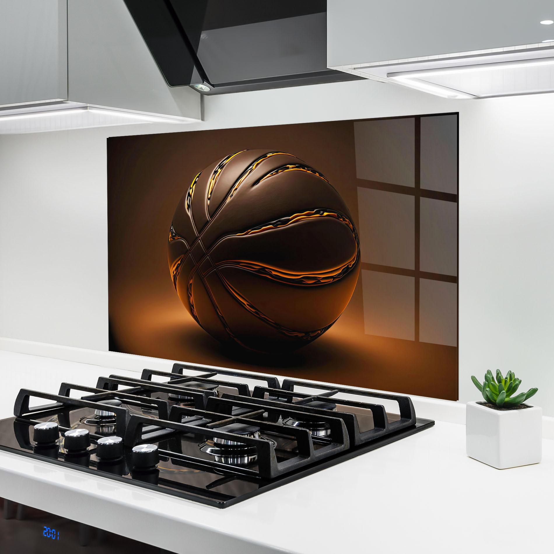 Стъклен панел за кухня Glossy Basketball mockup 6