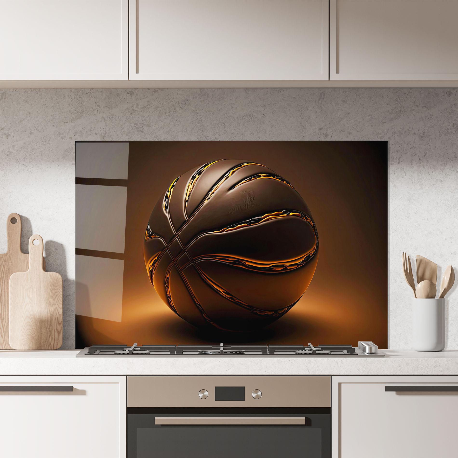 Стъклен панел за кухня Glossy Basketball mockup 7