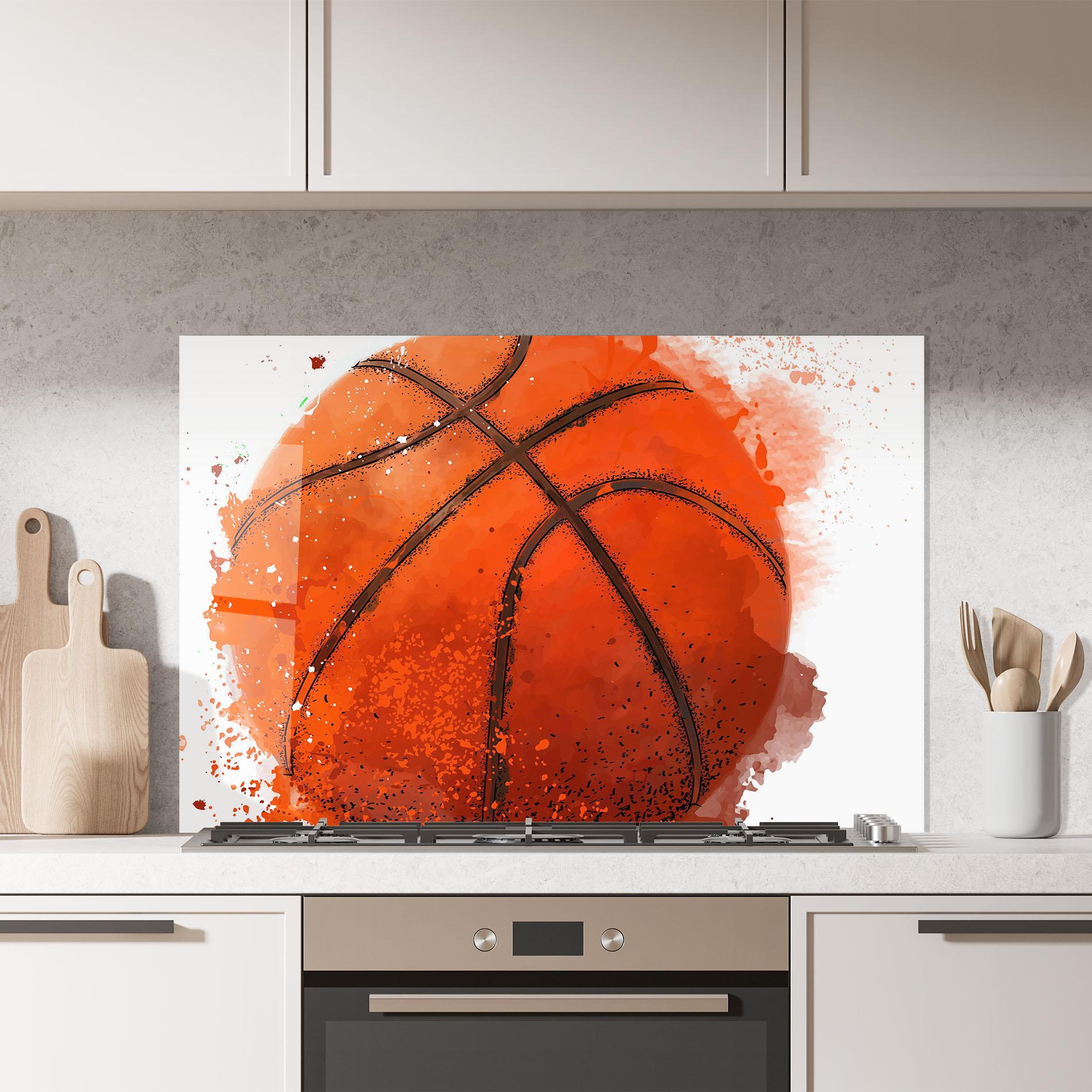 Стъклен панел за кухня Orange Basket Ball mockup 7