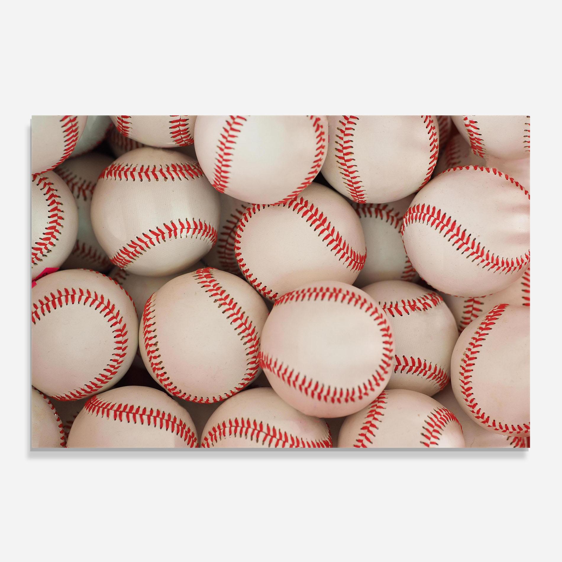 Стъклен панел за кухня Baseball Balls Stack mockup 0
