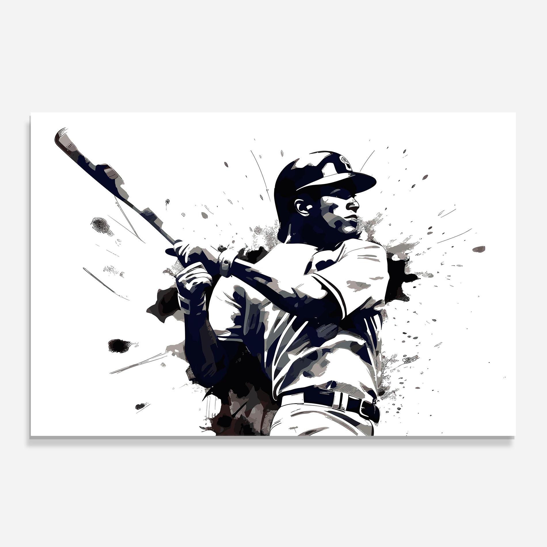 Стъклен панел за кухня Baseball Grey Art mockup 0
