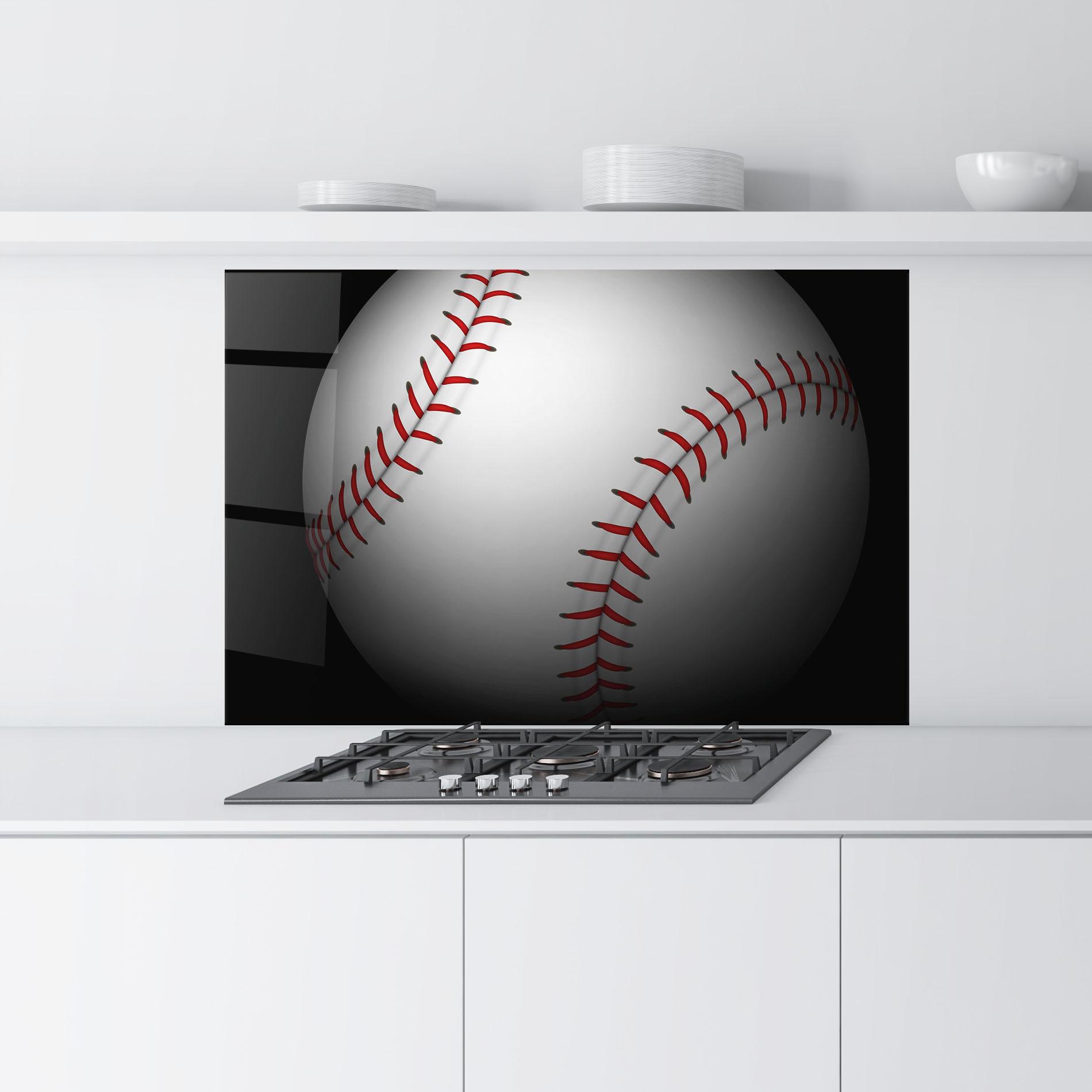 Стъклен панел за кухня Close Up Baseball mockup 9