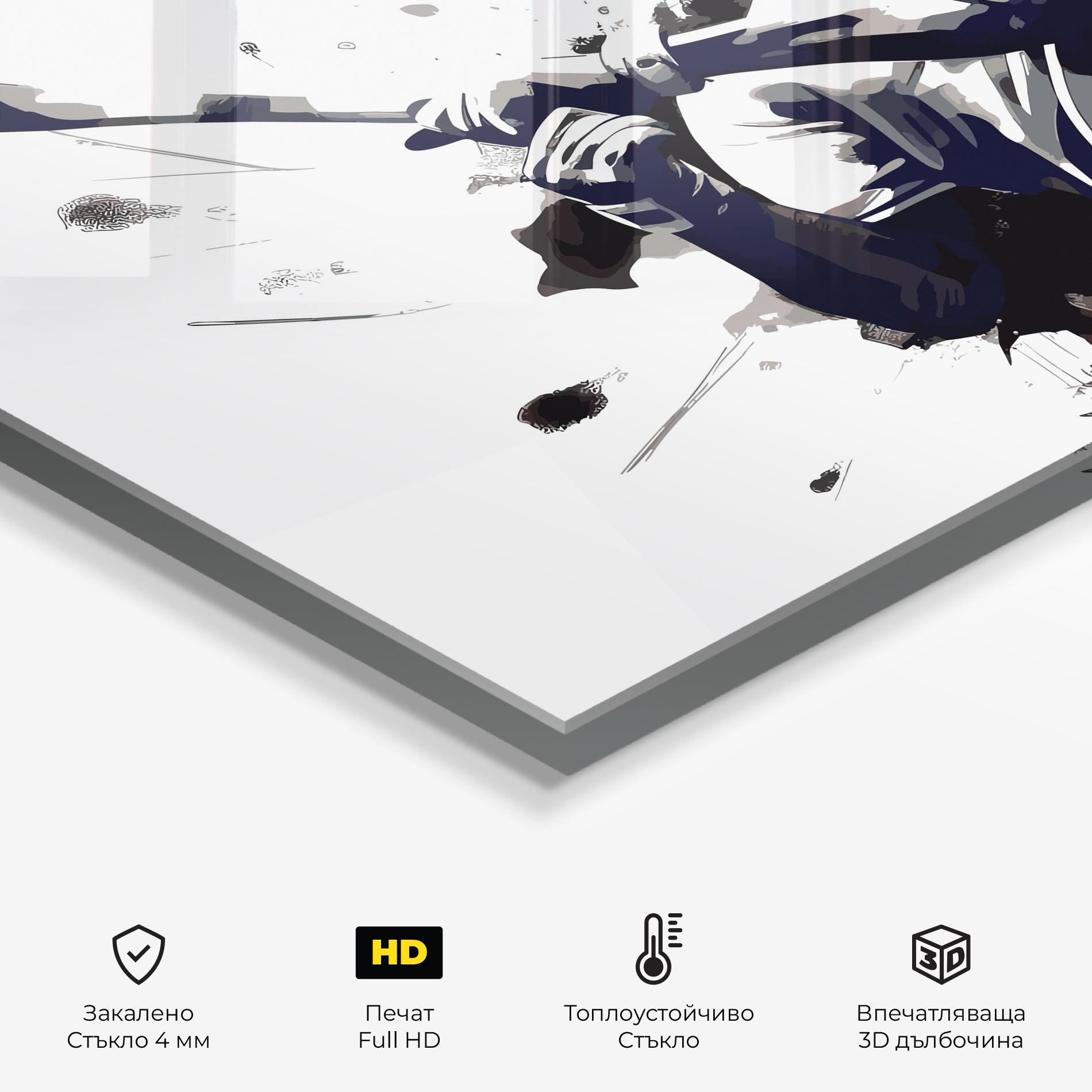 Стъклен панел за кухня Baseball Grey Art mockup 2