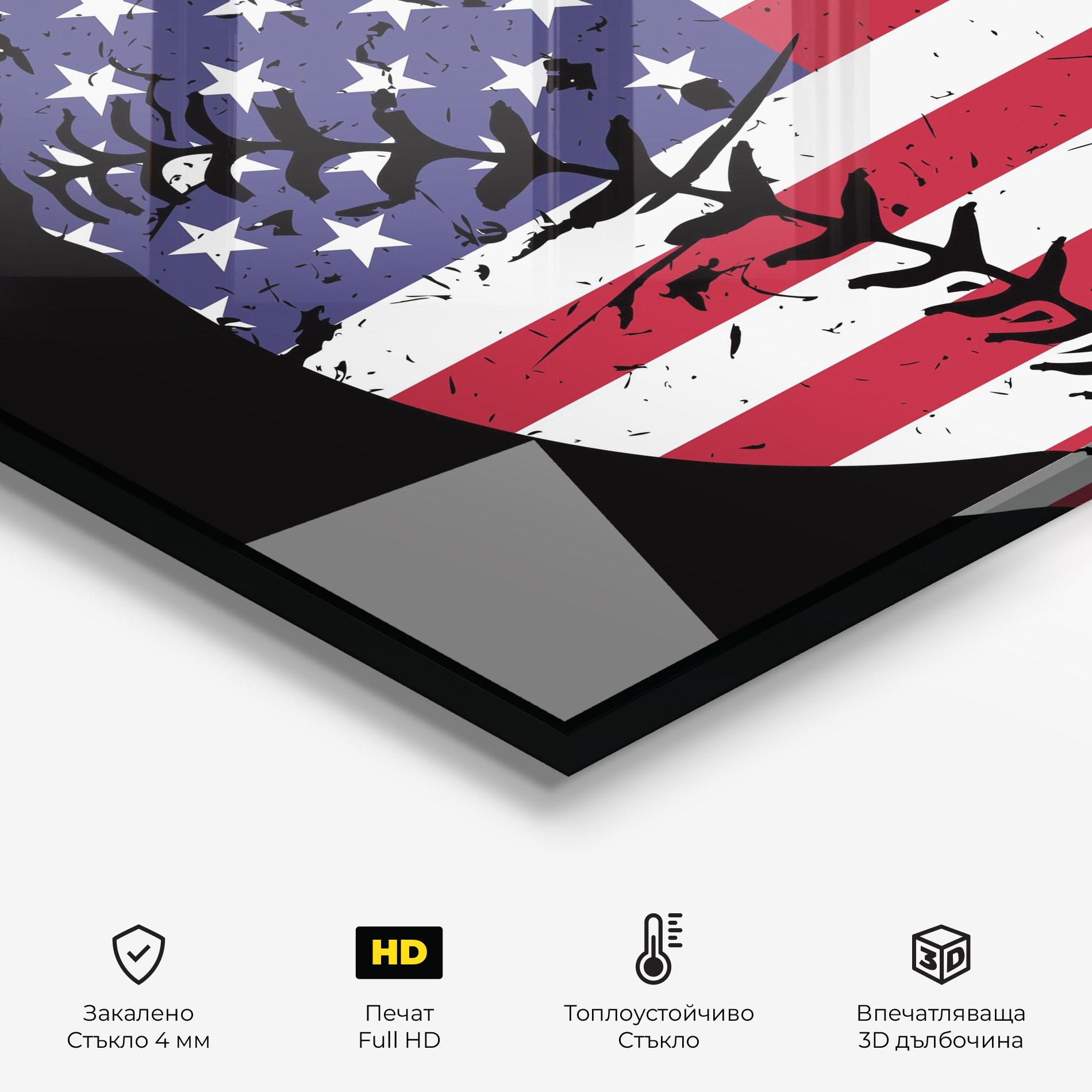 Стъклен панел за кухня Baseball Usa mockup 2