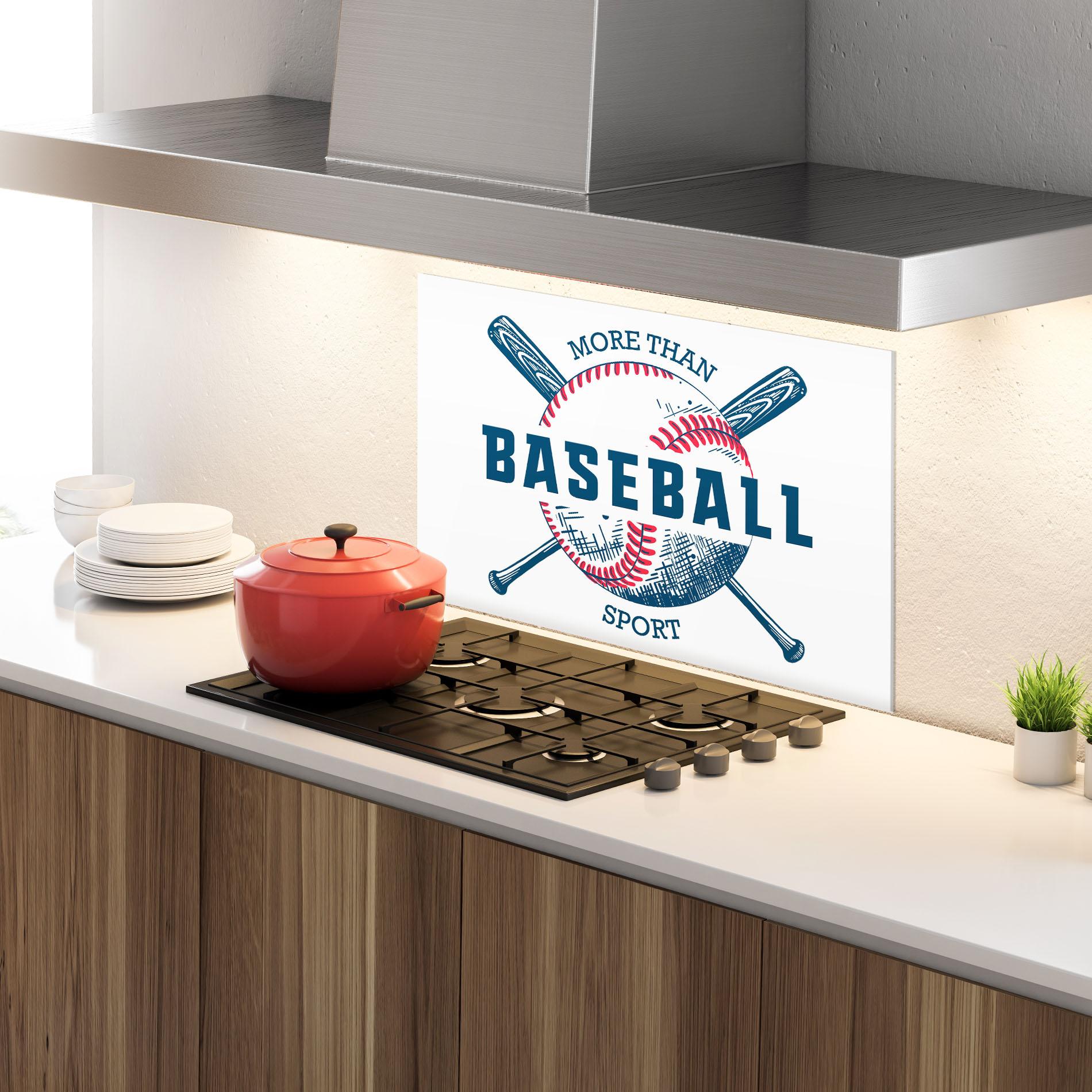 Стъклен панел за кухня Baseball Sport mockup 4