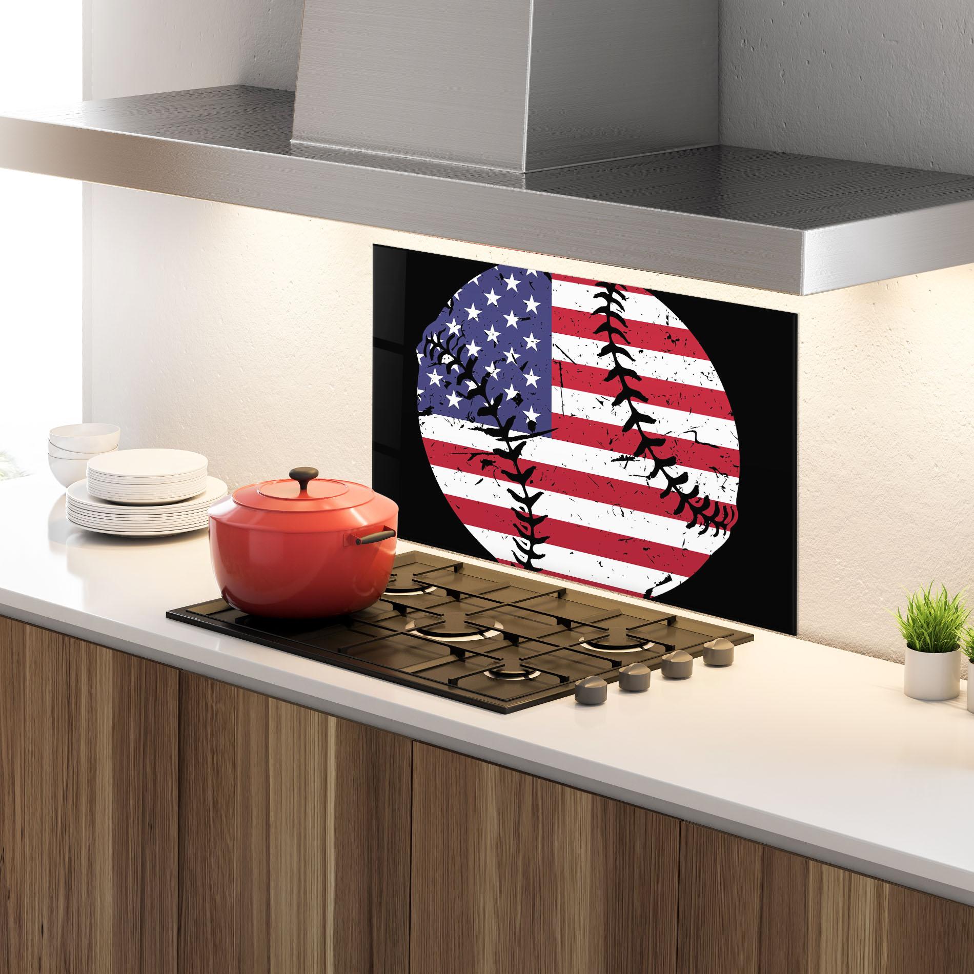 Стъклен панел за кухня Baseball Usa mockup 4