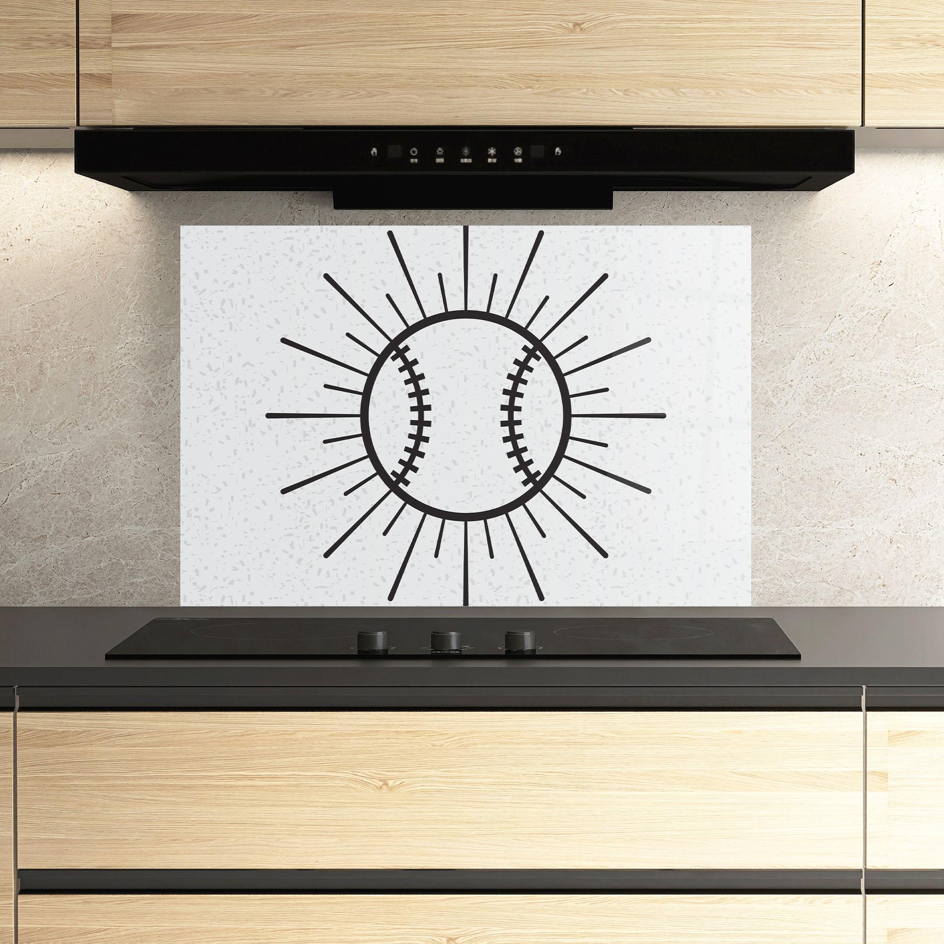 Стъклен панел за кухня Baseball Line mockup 3