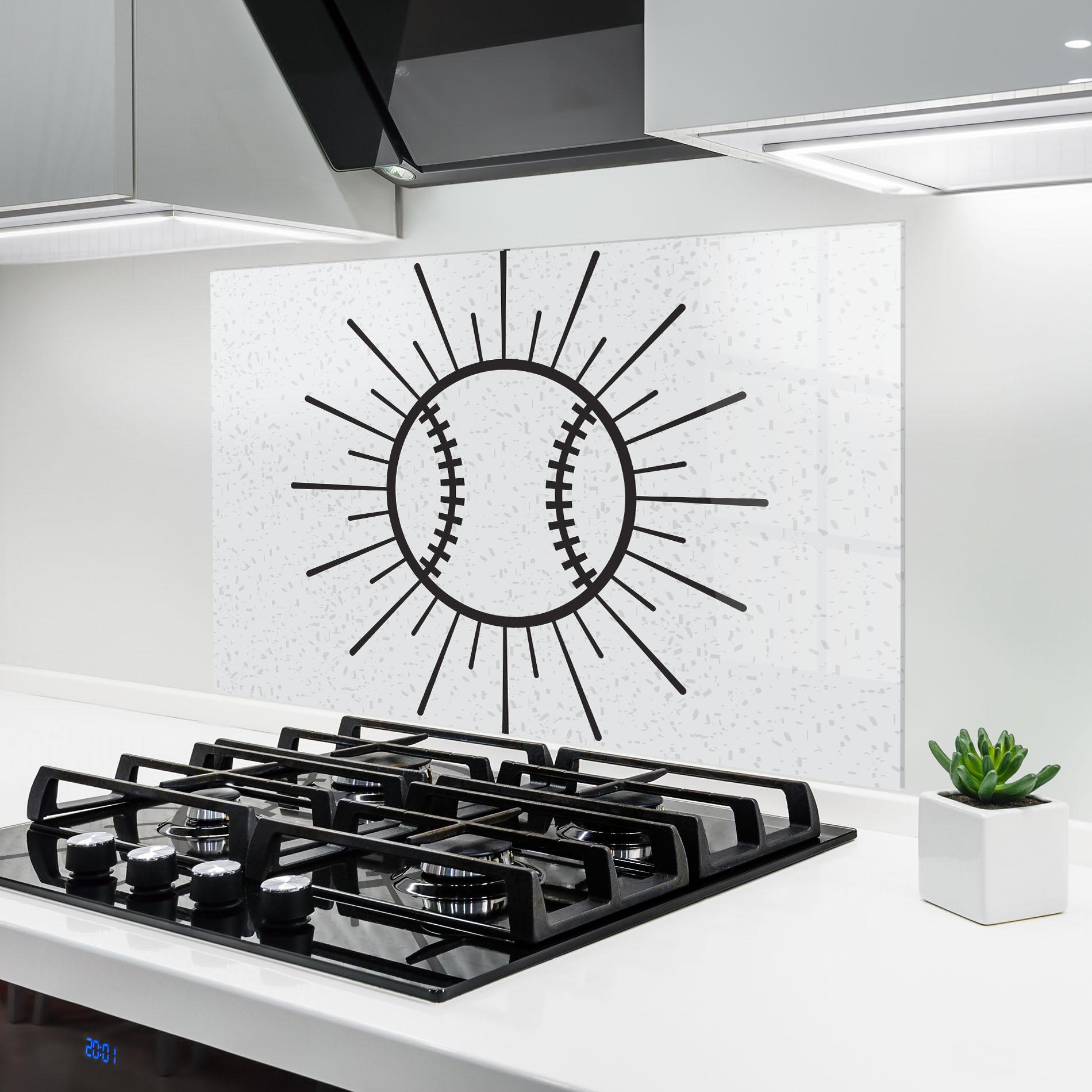 Стъклен панел за кухня Baseball Line mockup 6