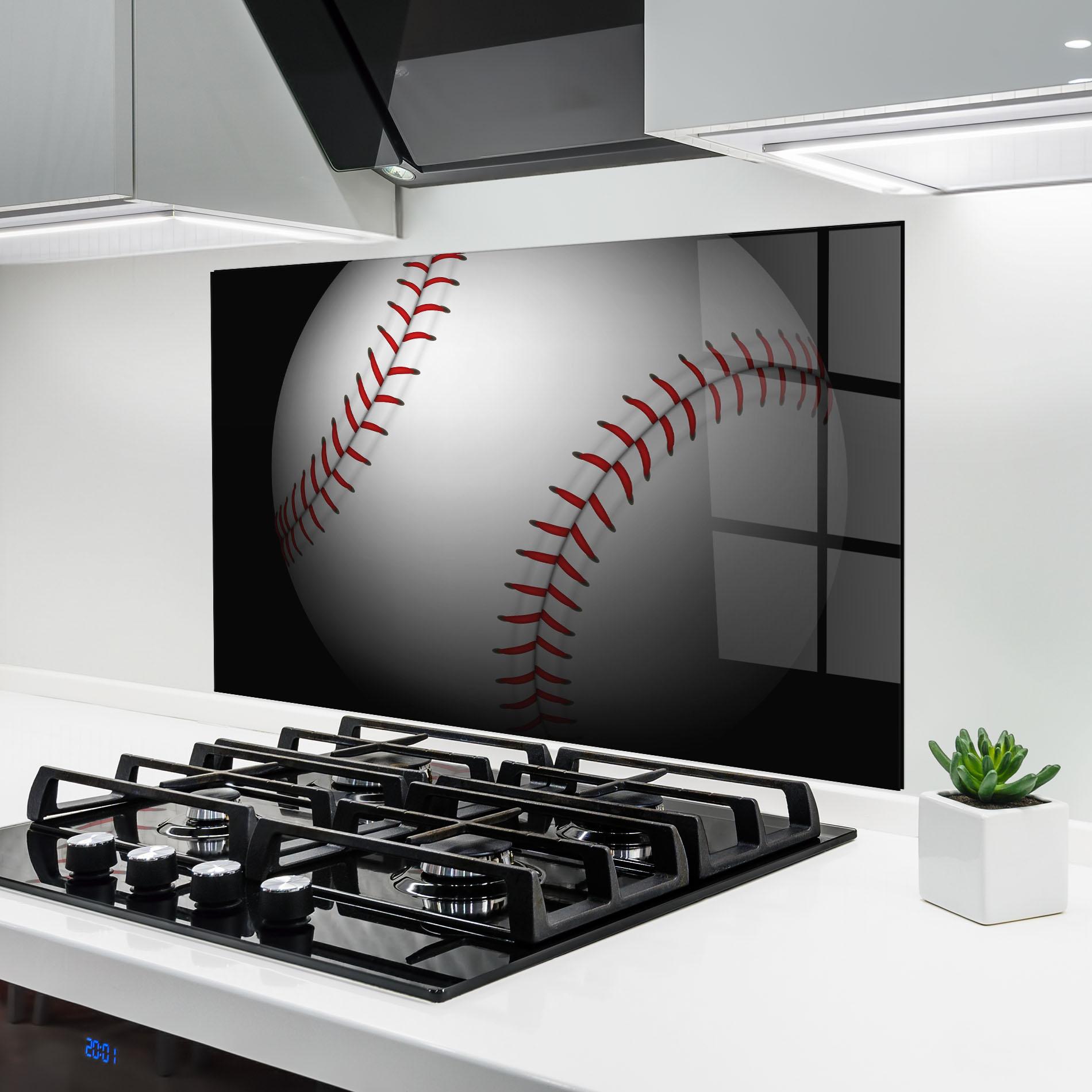 Стъклен панел за кухня Close Up Baseball mockup 6