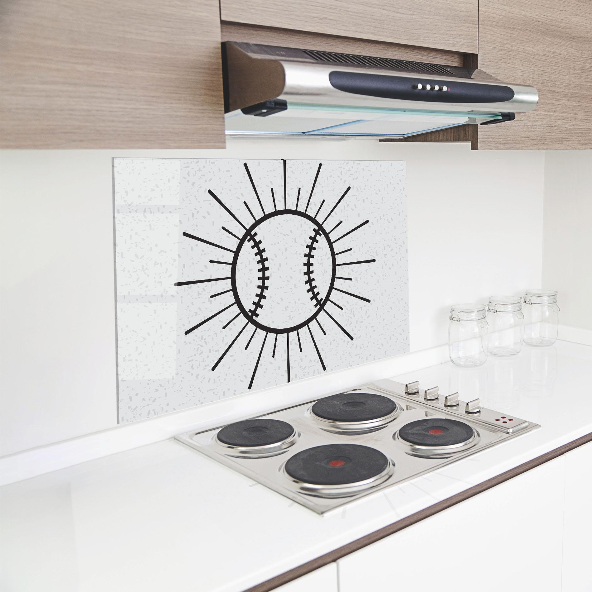 Стъклен панел за кухня Baseball Line mockup 8