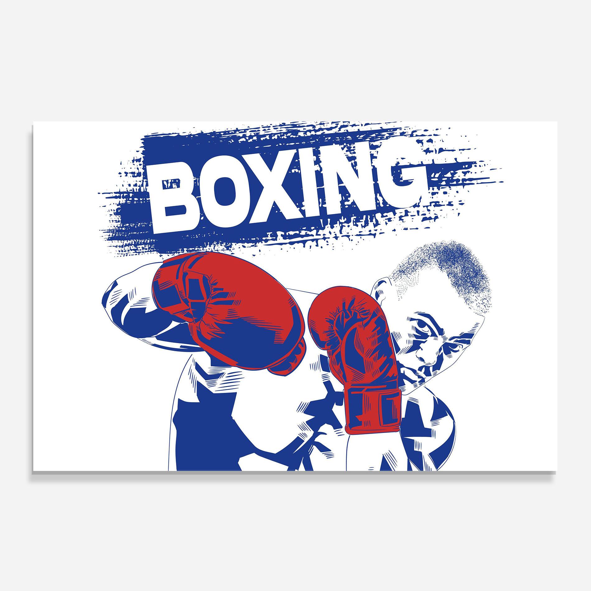 Стъклен панел за кухня Blue Boxing mockup 0
