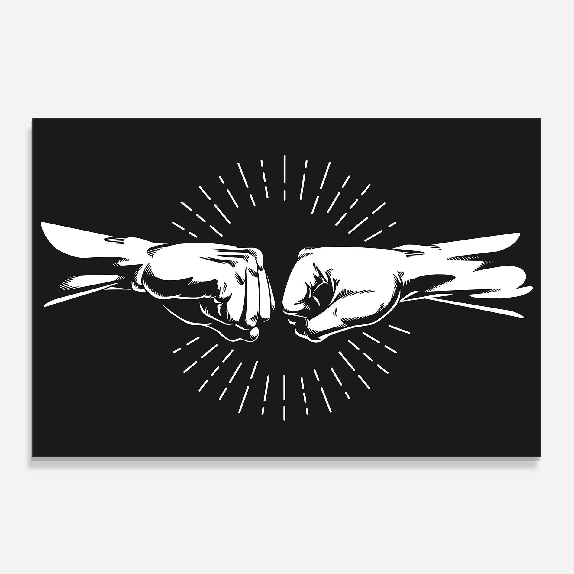 Стъклен панел за кухня Grey Handshake Box mockup 0