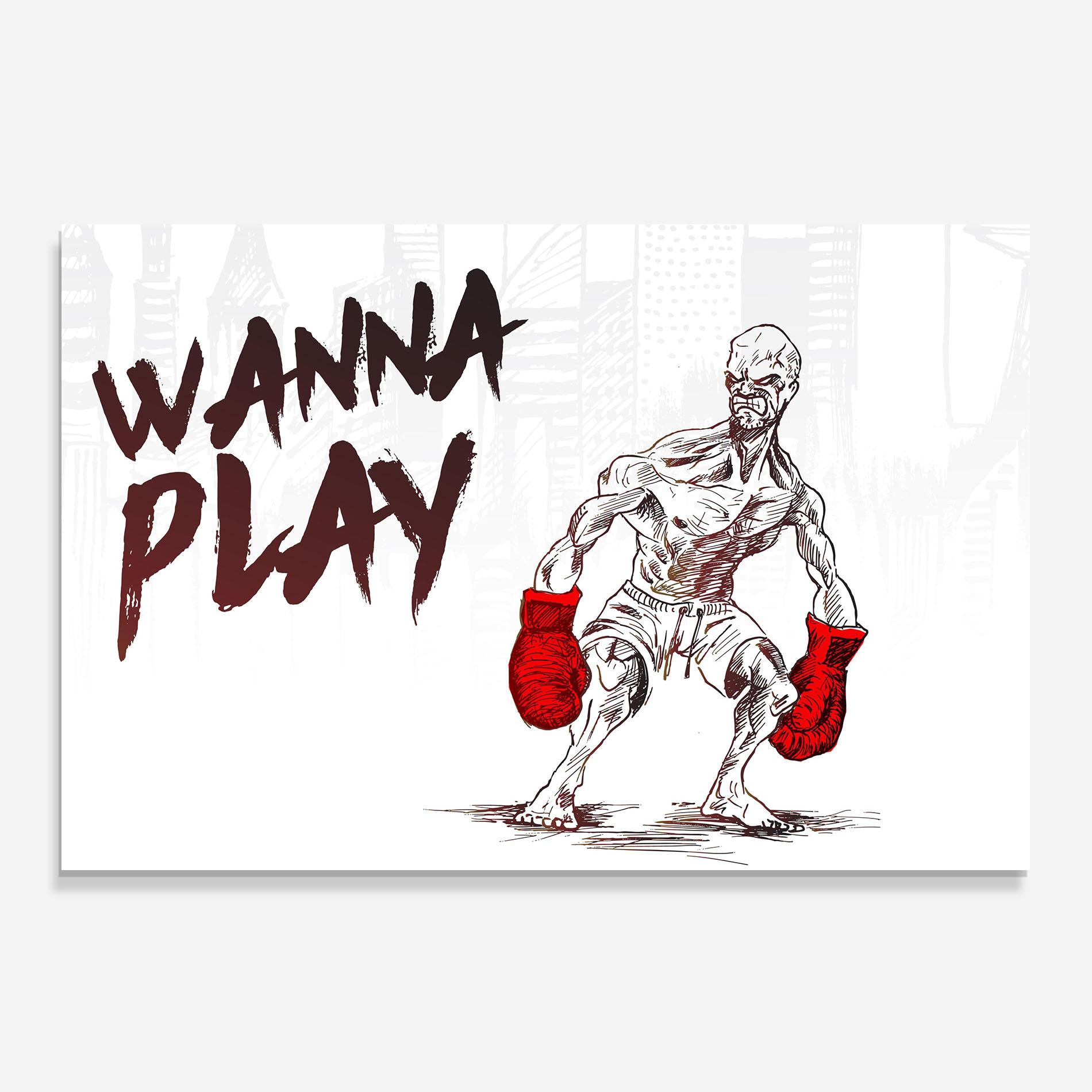 Стъклен панел за кухня Wanna Play Box mockup 0