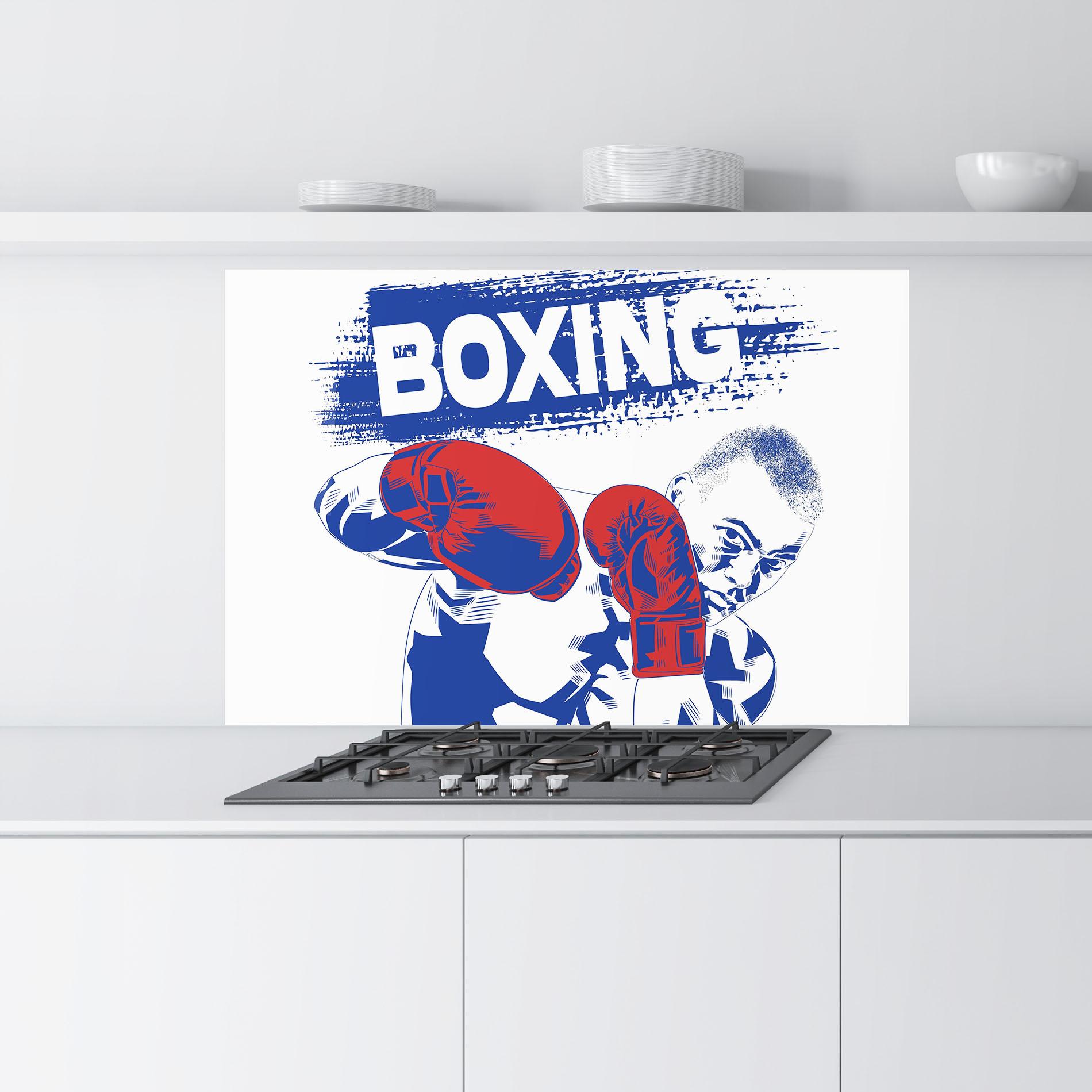 Стъклен панел за кухня Blue Boxing mockup 9