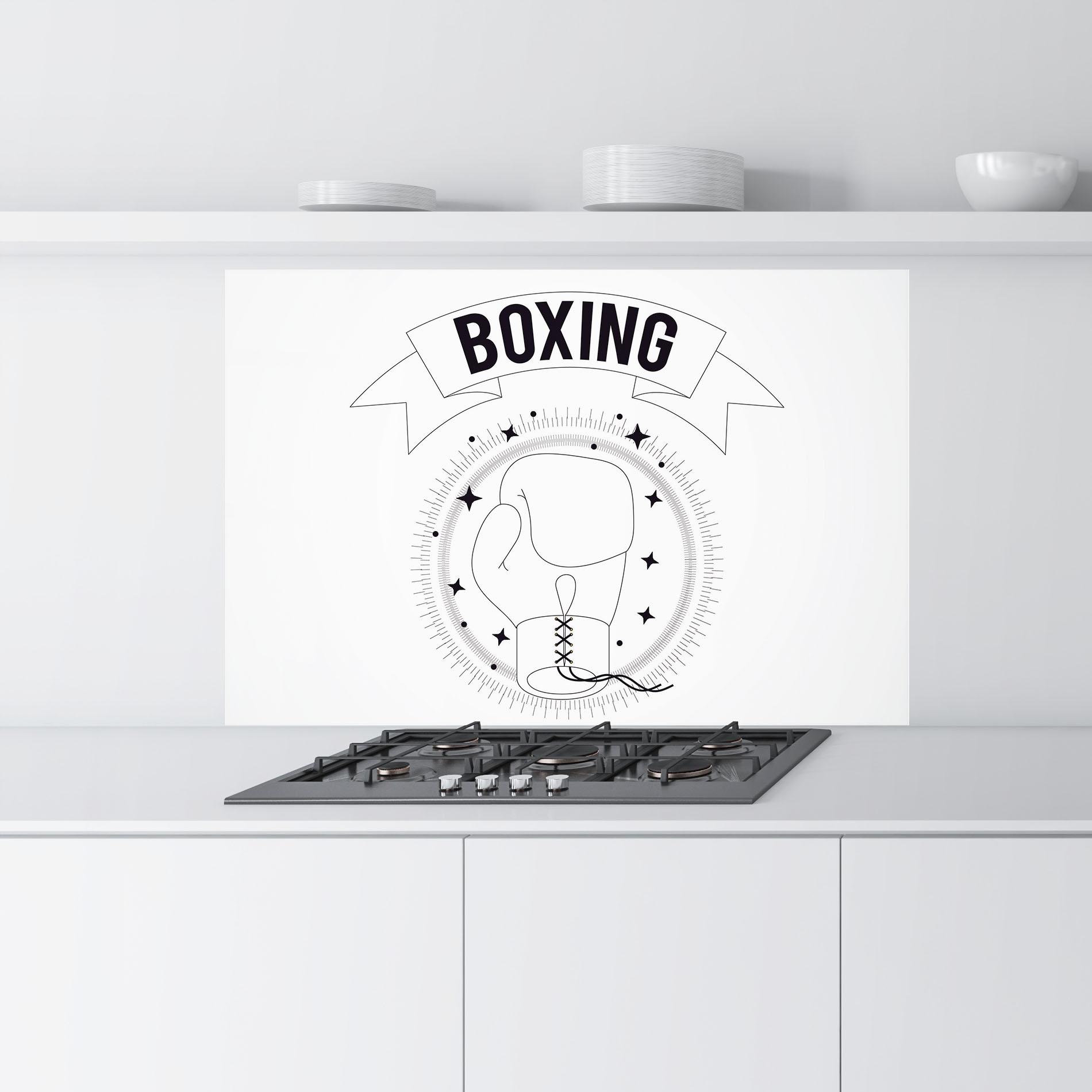 Стъклен панел за кухня Boxing Line mockup 9