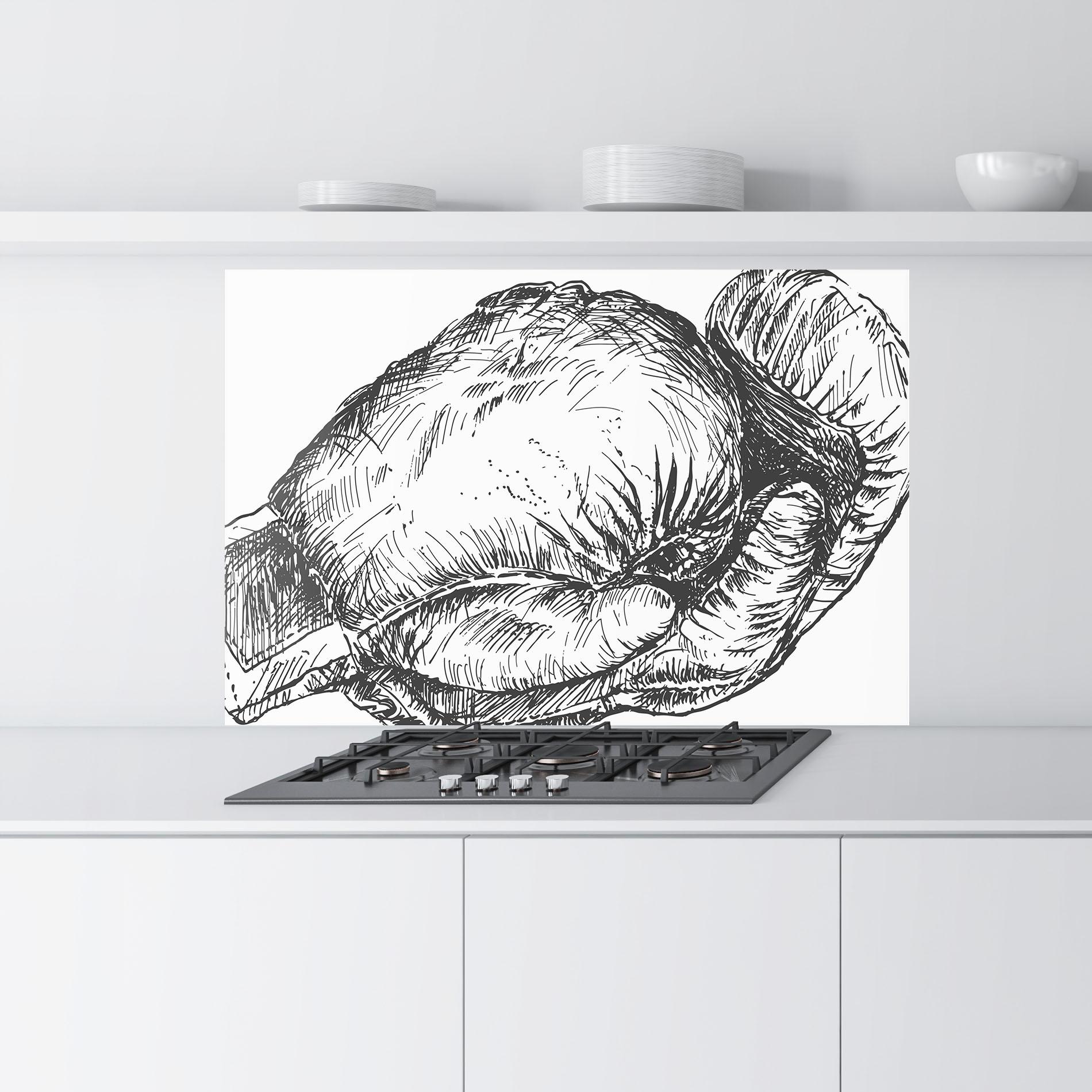 Стъклен панел за кухня Grey Line Glove mockup 9