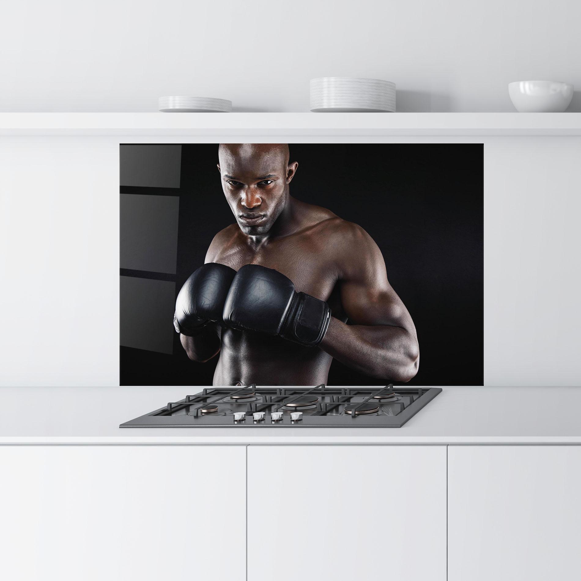 Стъклен панел за кухня Powerful Fighter mockup 9