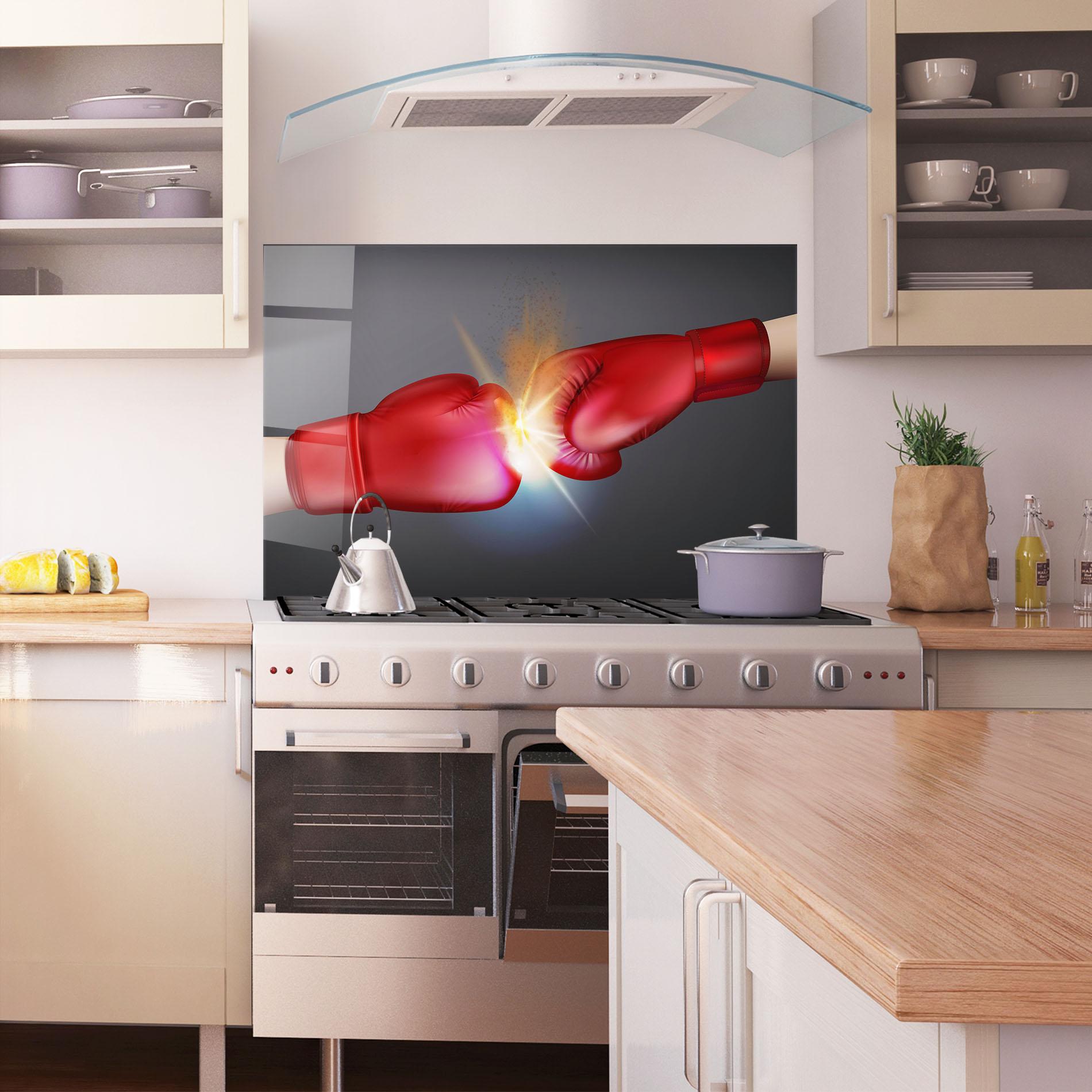 Стъклен панел за кухня Box Explosion mockup 1