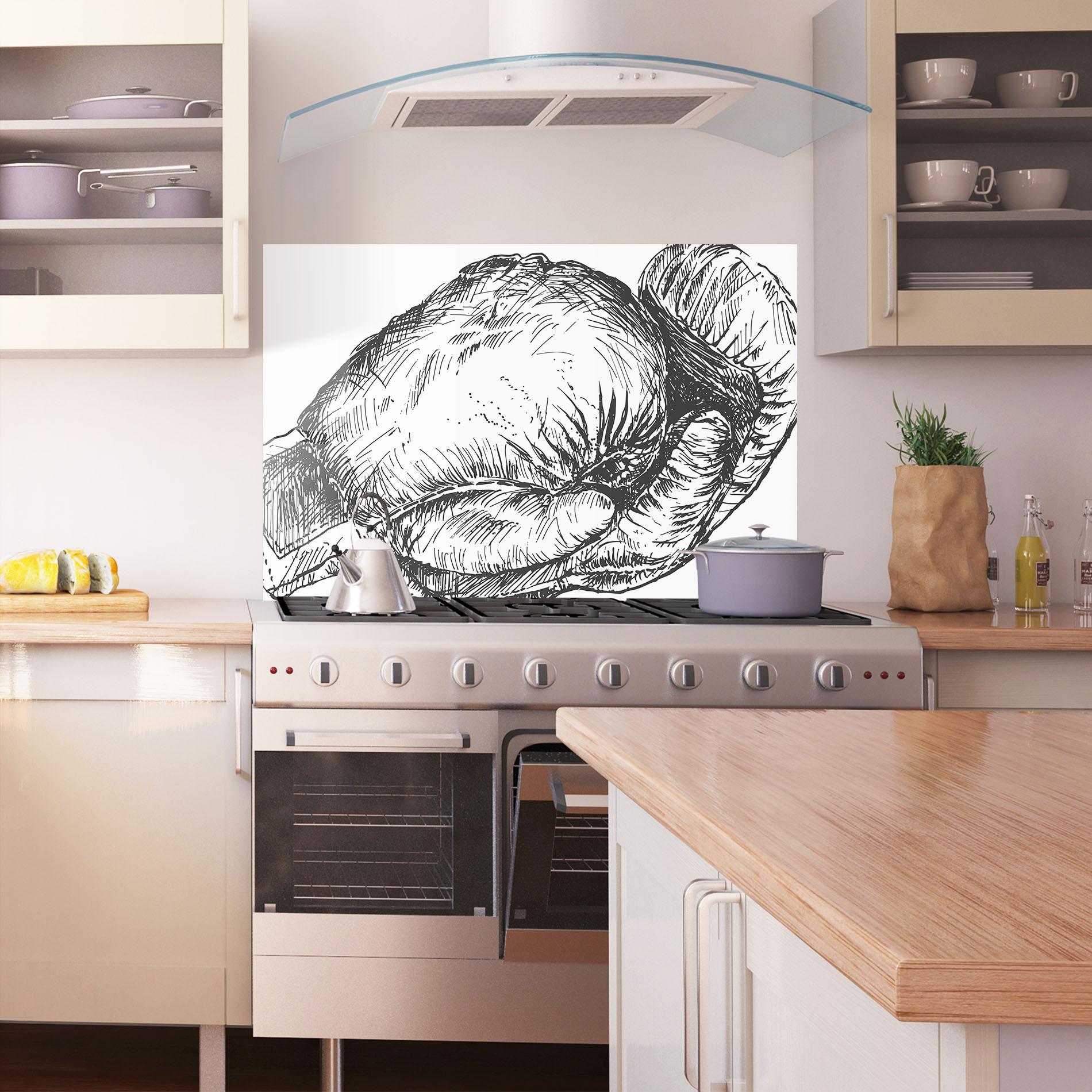 Стъклен панел за кухня Grey Line Glove mockup 1