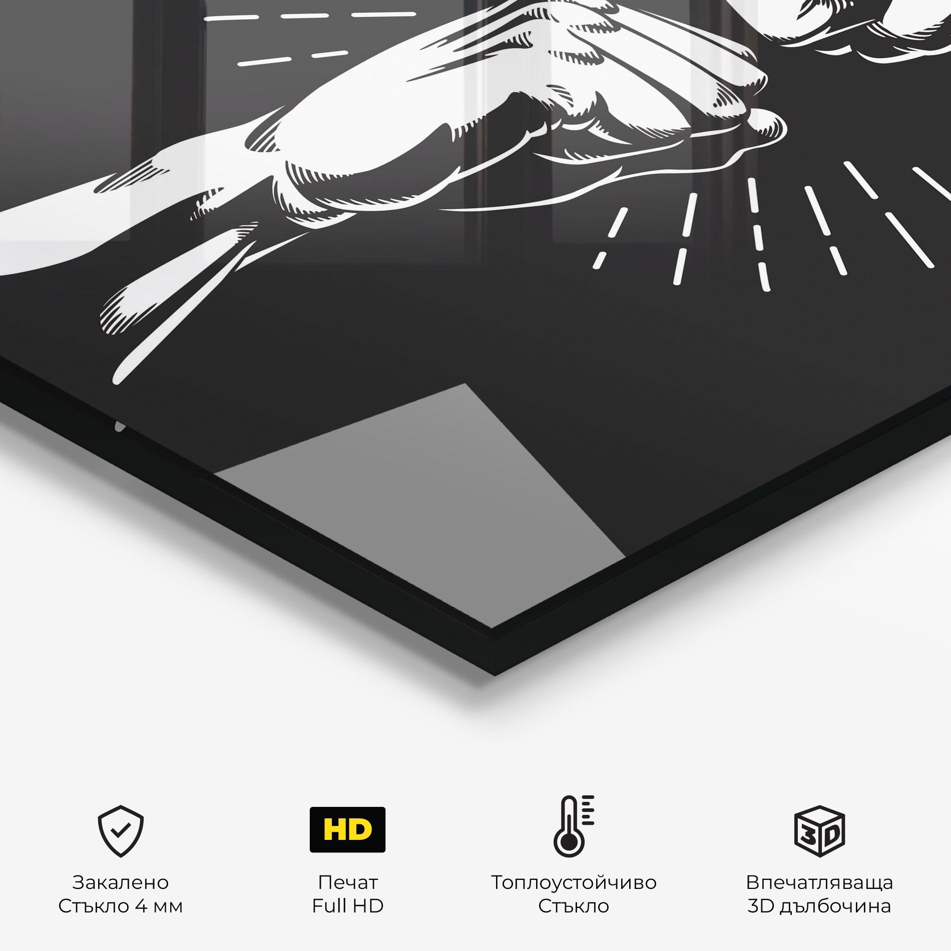 Стъклен панел за кухня Grey Handshake Box mockup 2