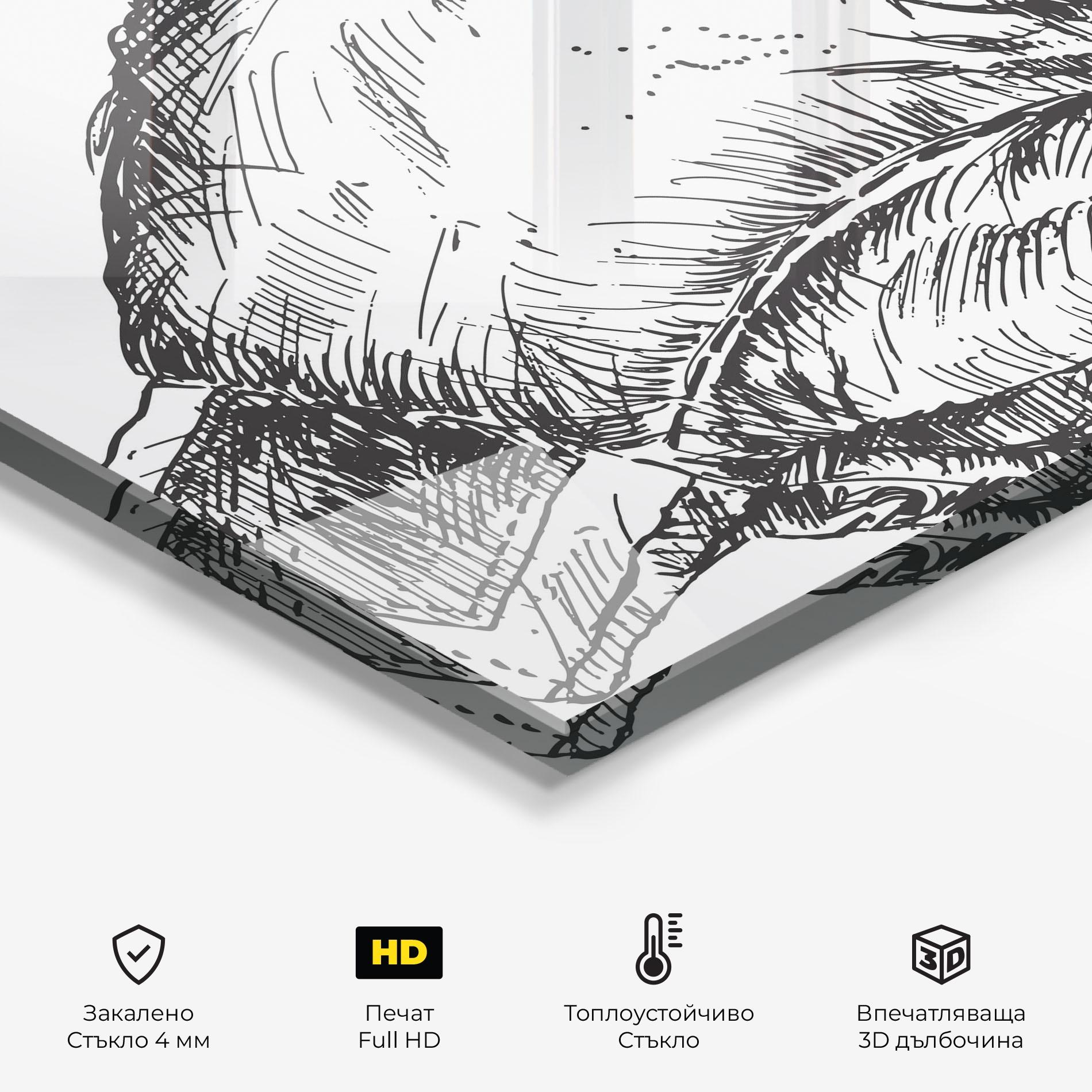 Стъклен панел за кухня Grey Line Glove mockup 2