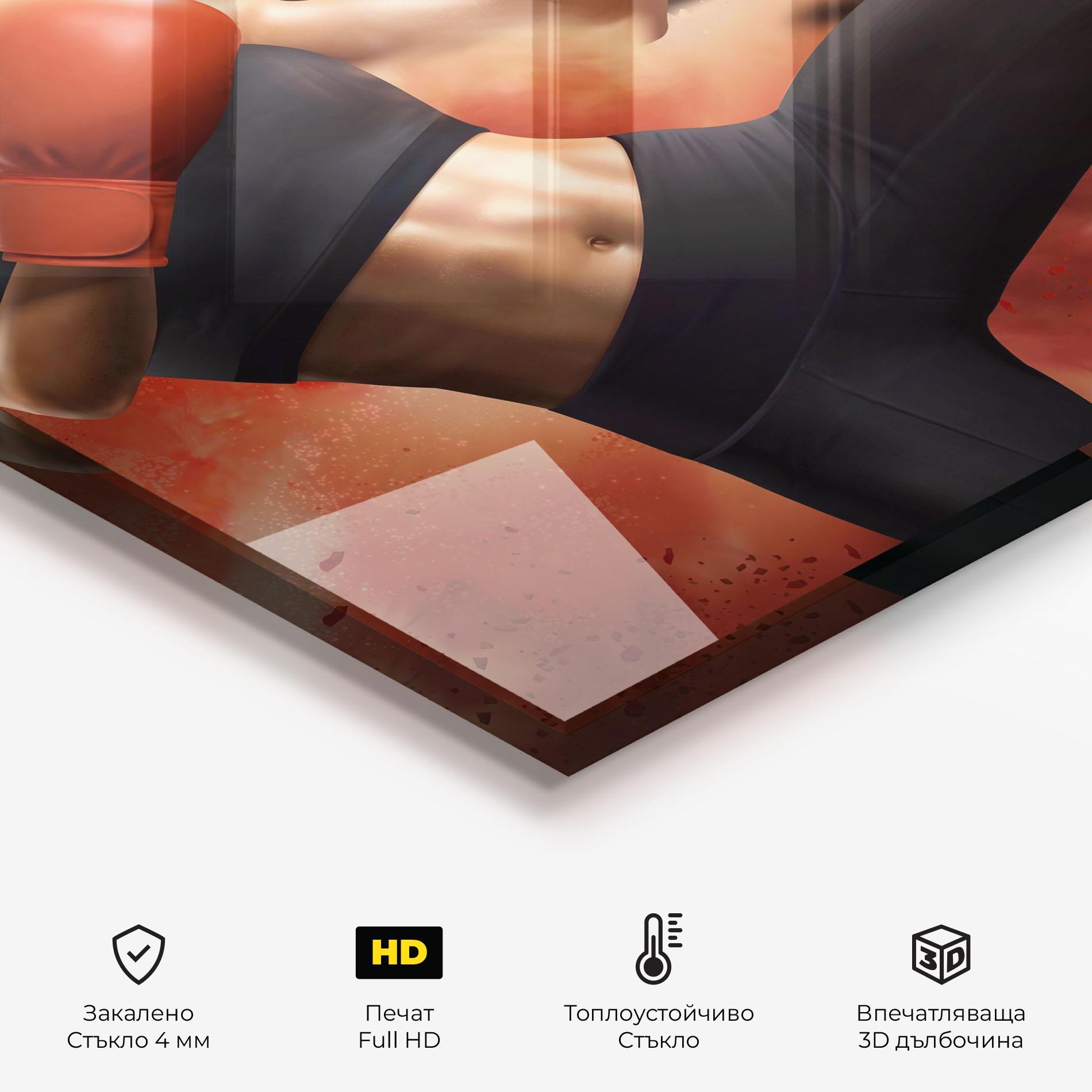 Стъклен панел за кухня Woman Box mockup 2