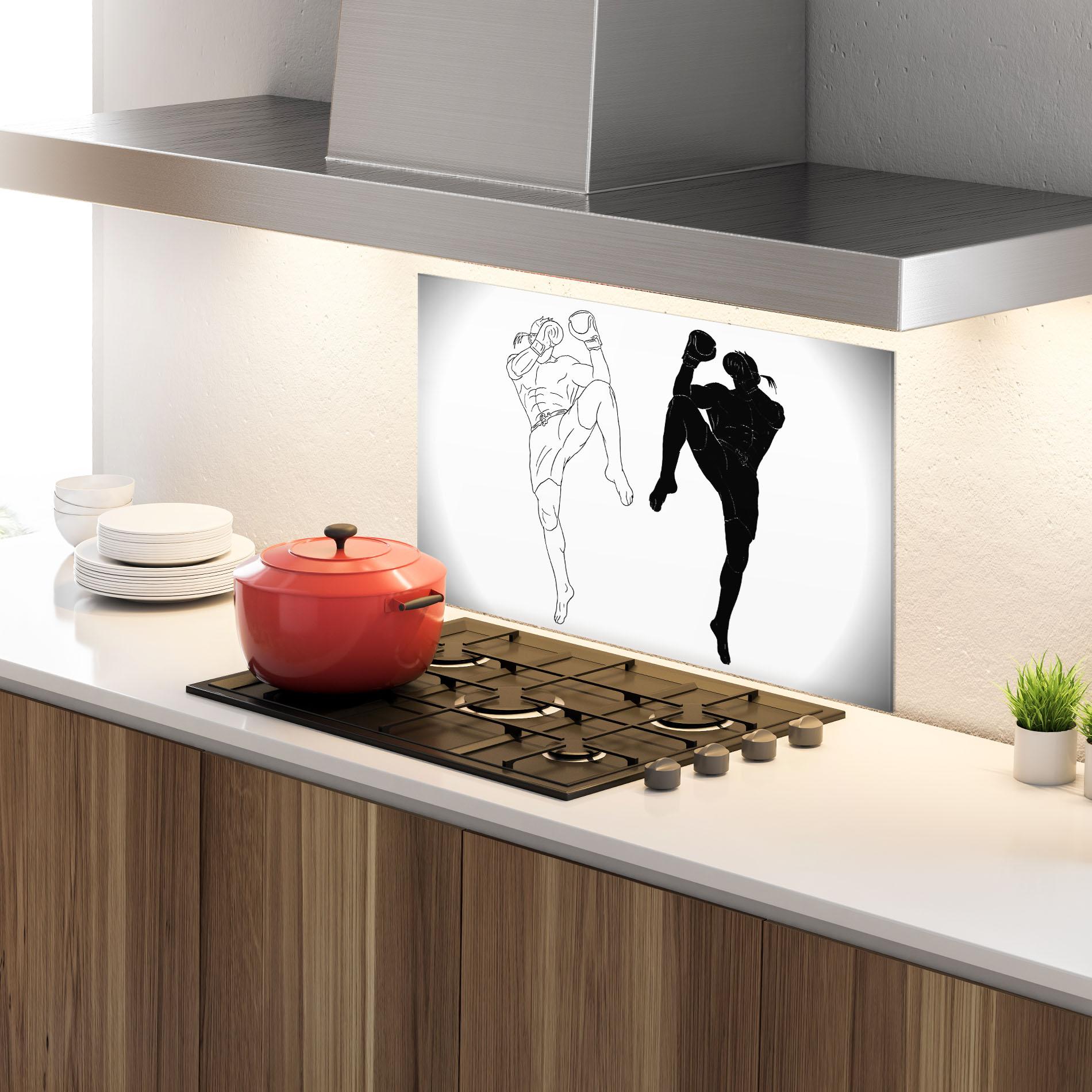 Стъклен панел за кухня Box Kungfu mockup 4