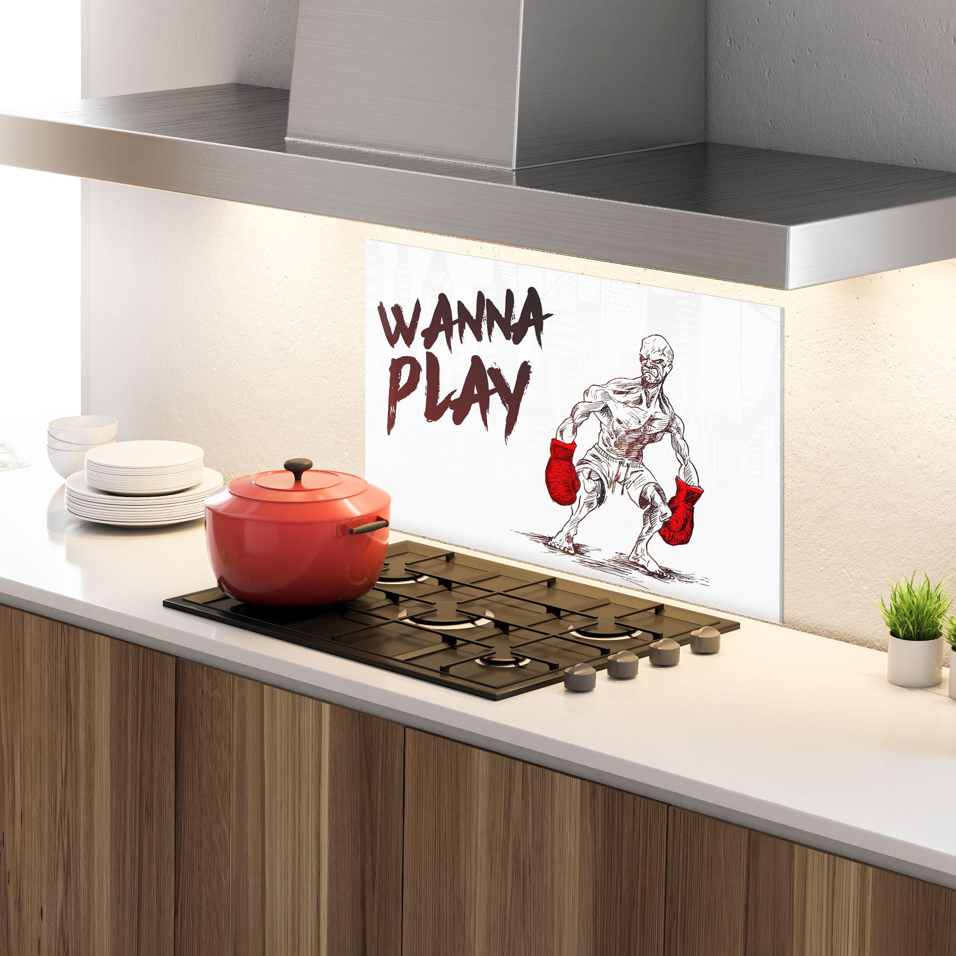 Стъклен панел за кухня Wanna Play Box mockup 4