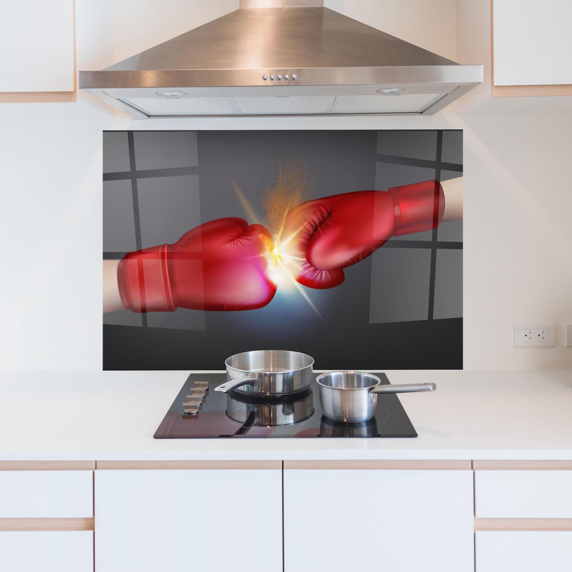 Стъклен панел за кухня Box Explosion mockup 5