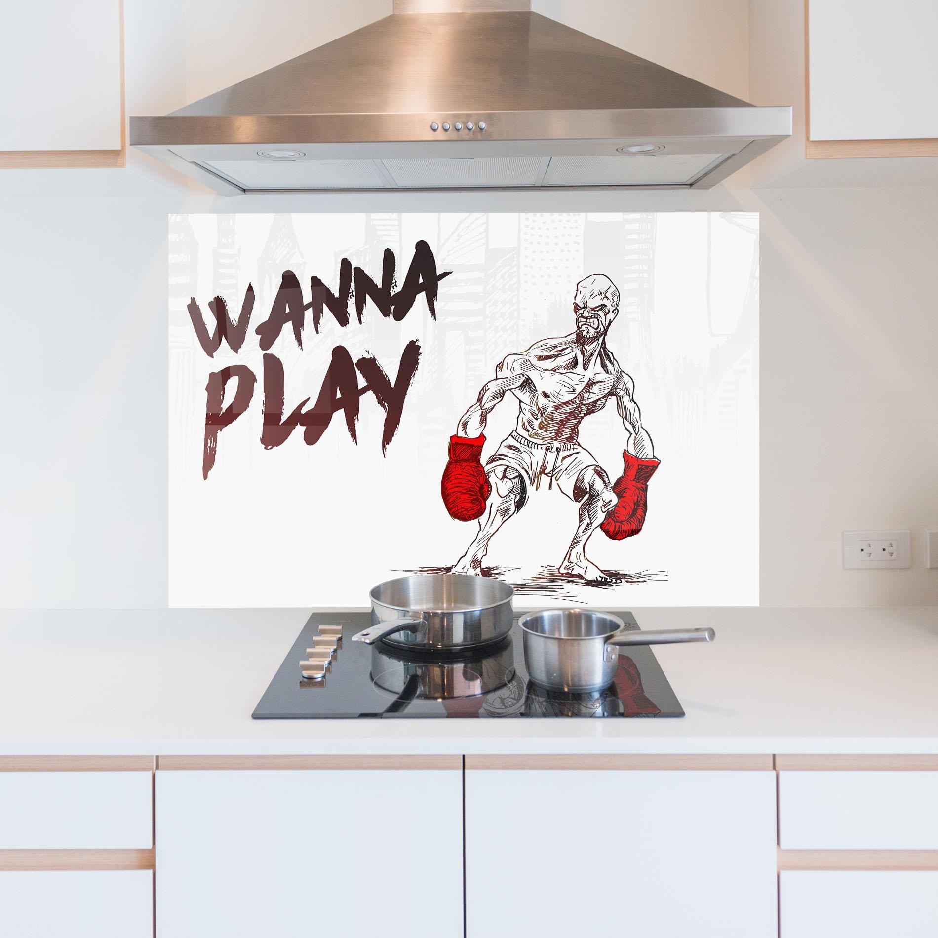 Стъклен панел за кухня Wanna Play Box mockup 5