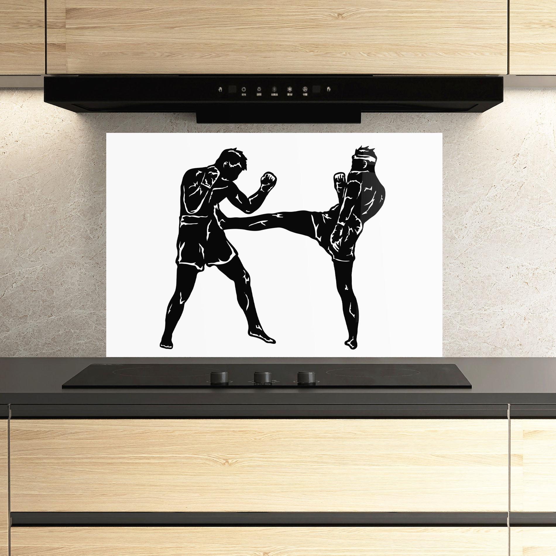 Стъклен панел за кухня Box Fight Move mockup 3