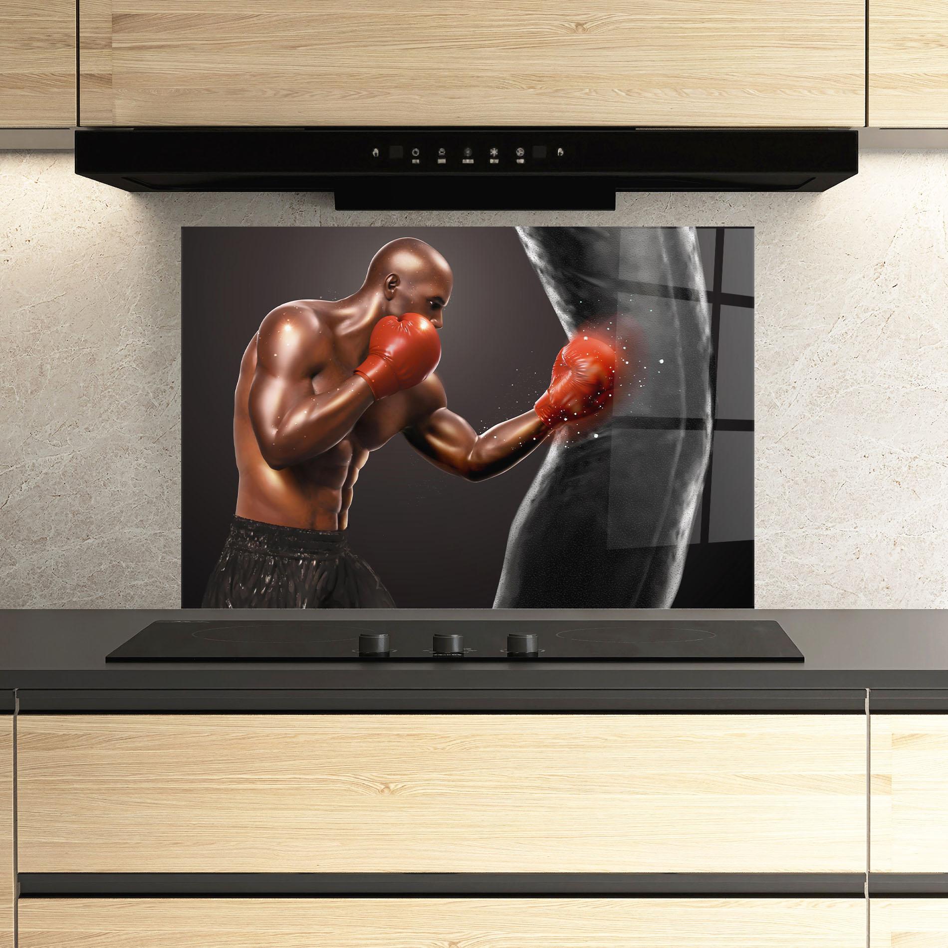 Стъклен панел за кухня Strong Box mockup 3