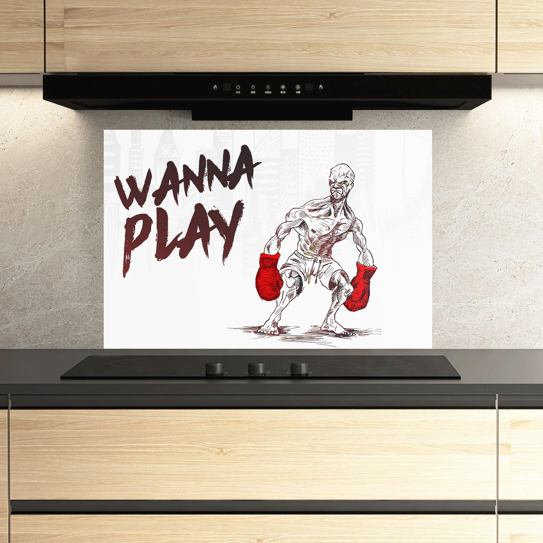 Стъклен панел за кухня Wanna Play Box mockup 3