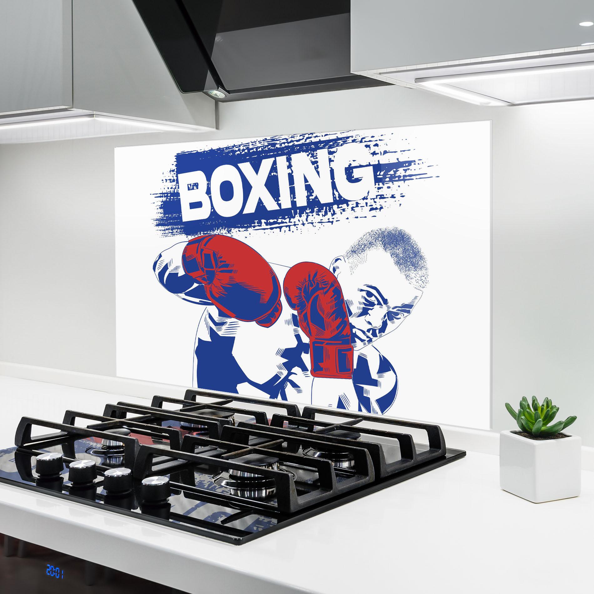 Стъклен панел за кухня Blue Boxing mockup 6