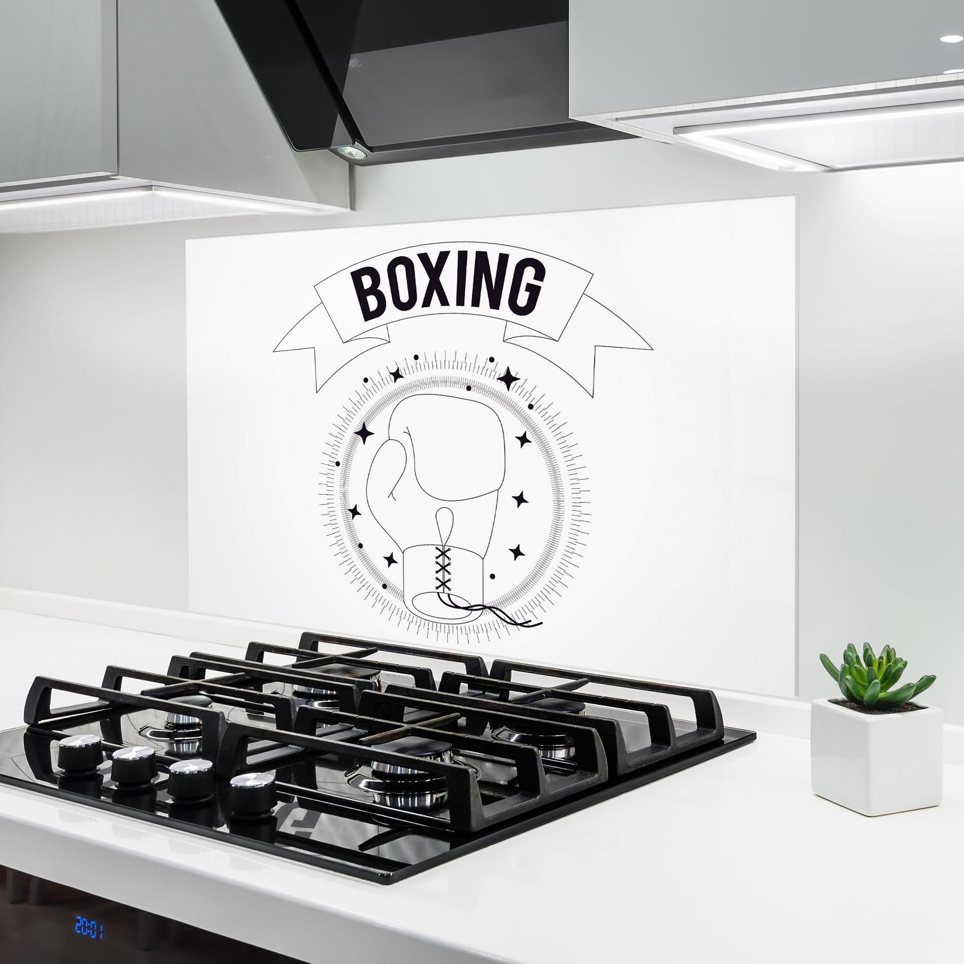 Стъклен панел за кухня Boxing Line mockup 6
