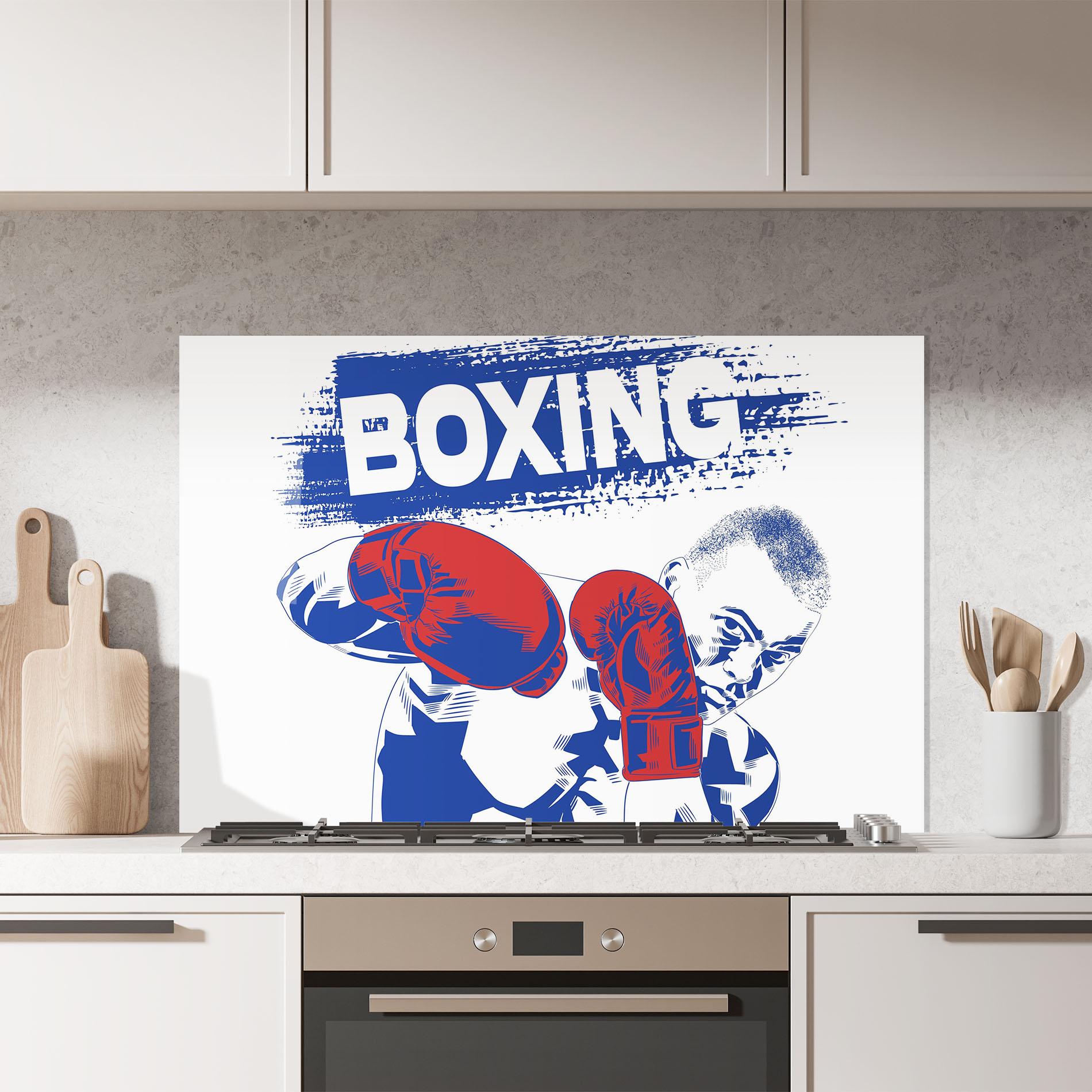 Стъклен панел за кухня Blue Boxing mockup 7
