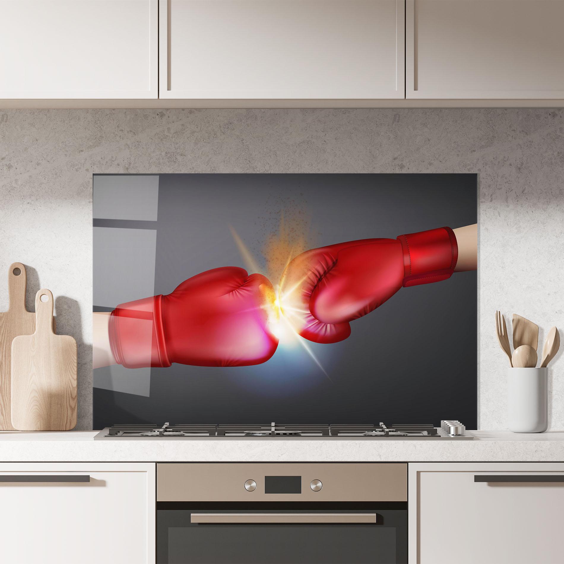 Стъклен панел за кухня Box Explosion mockup 7