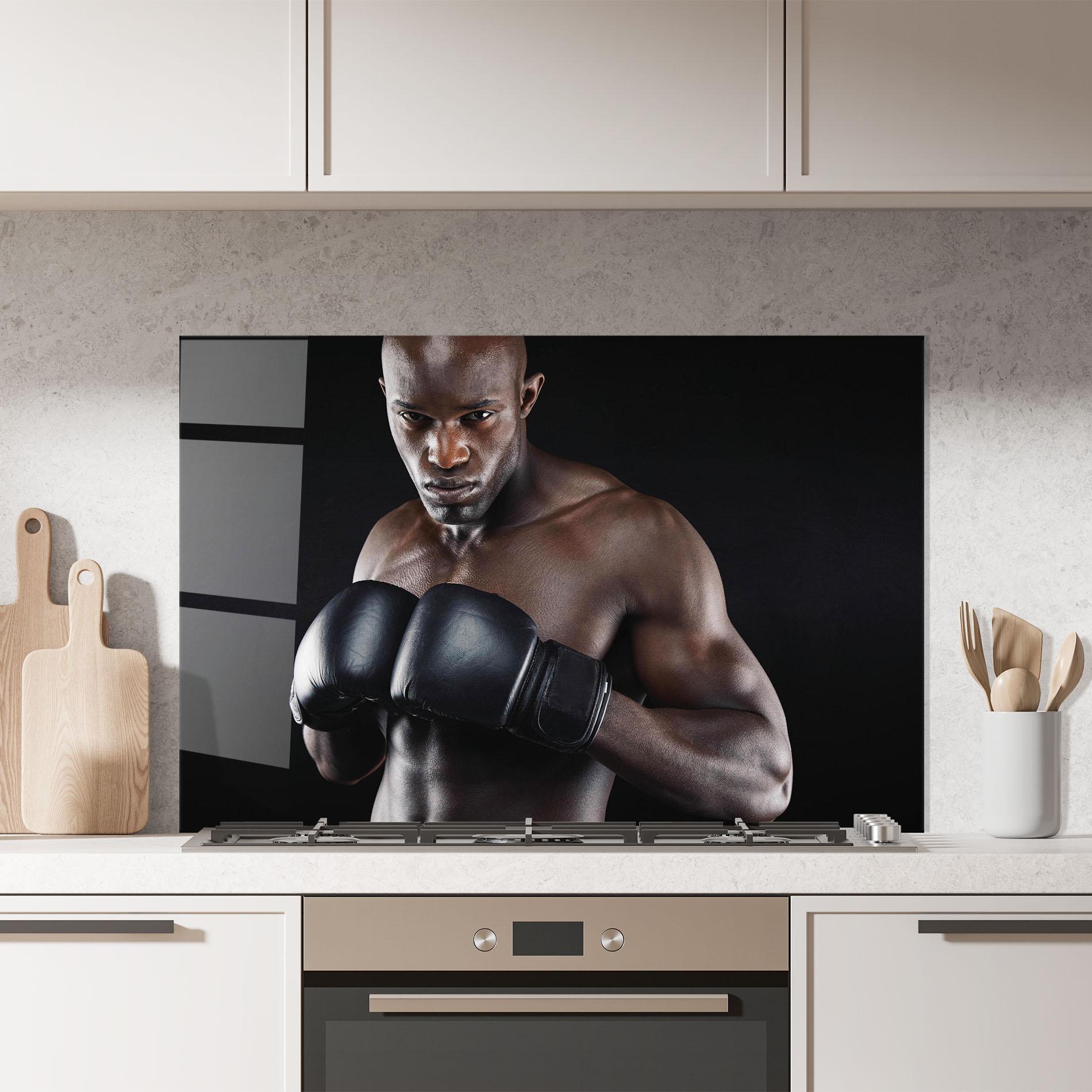 Стъклен панел за кухня Powerful Fighter mockup 7