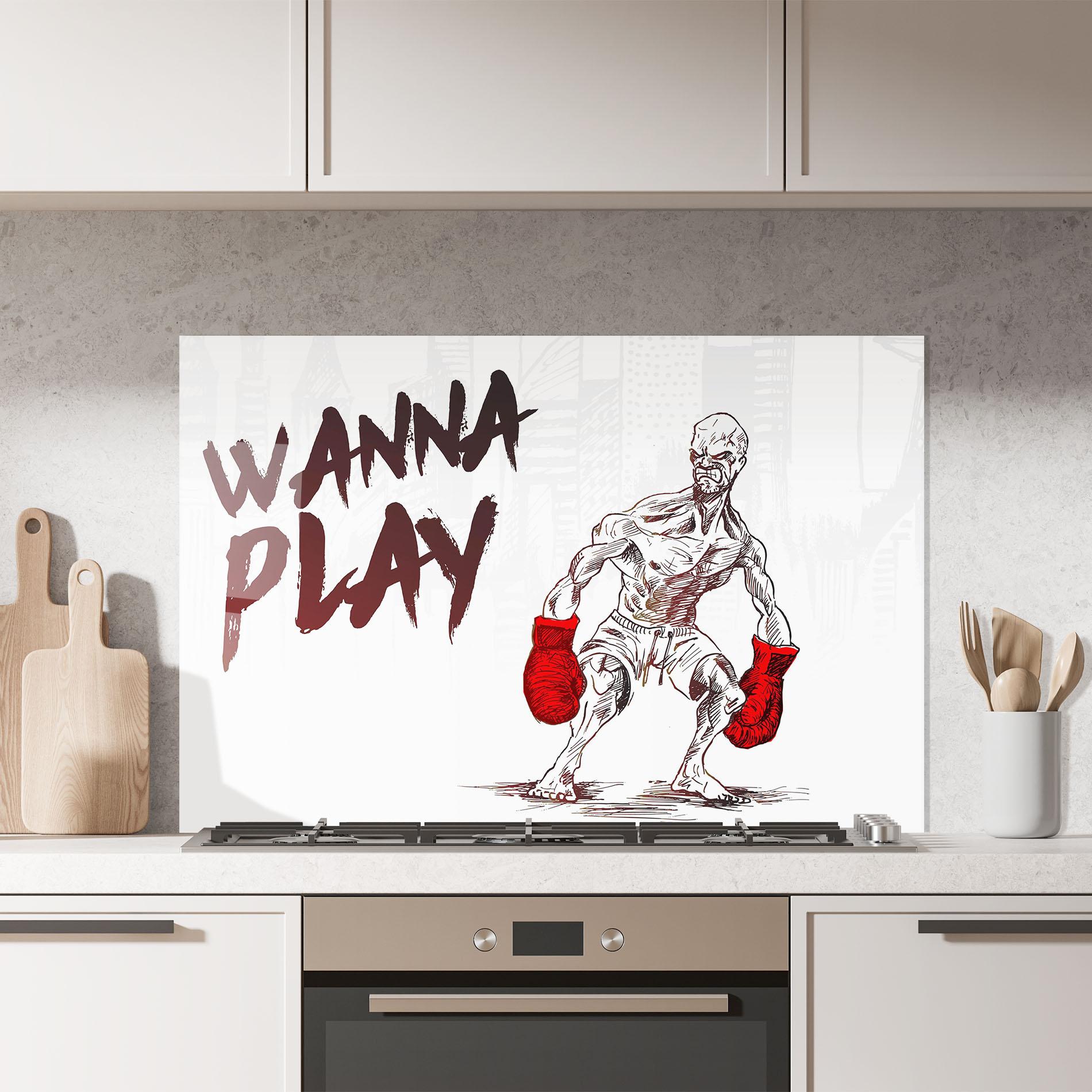 Стъклен панел за кухня Wanna Play Box mockup 7
