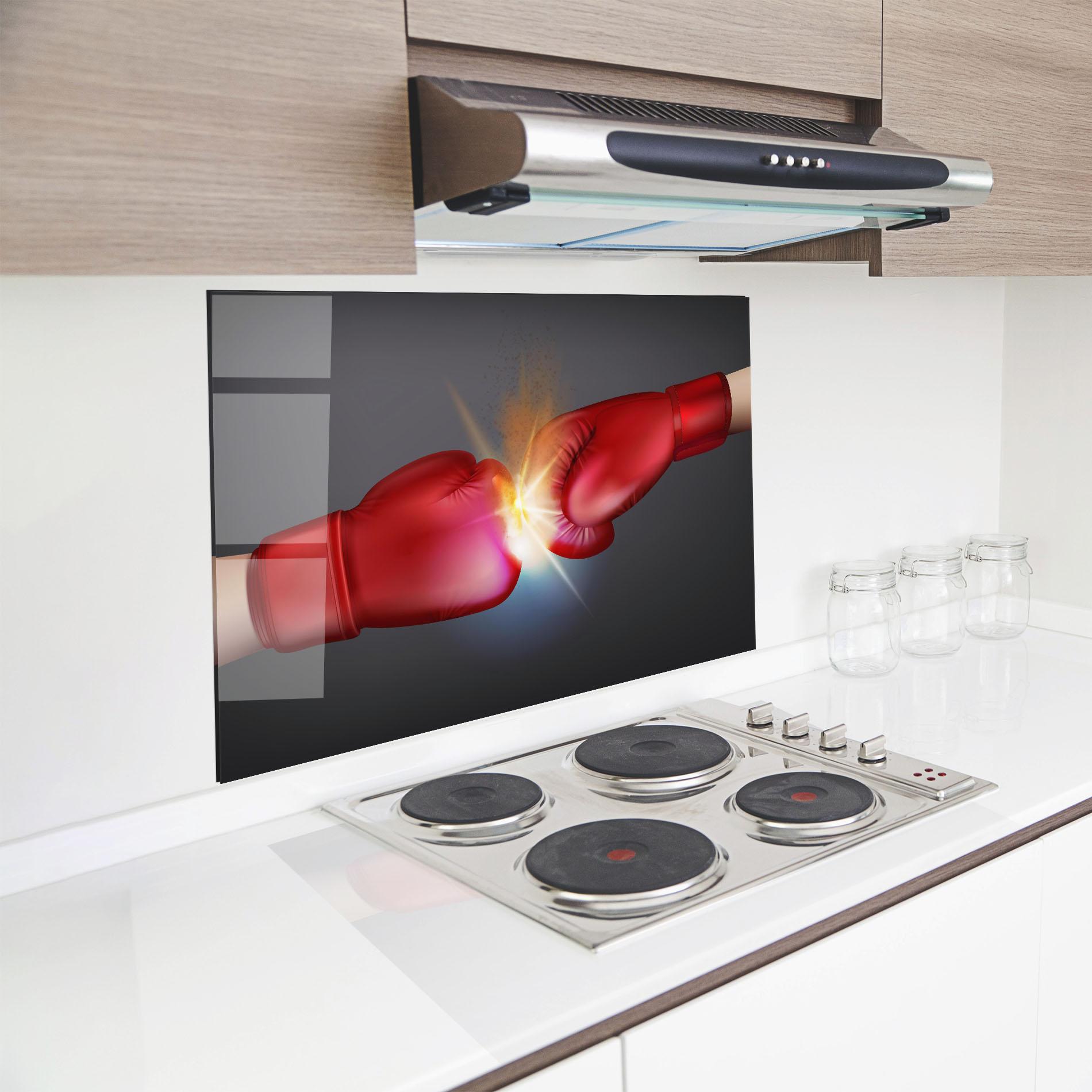 Стъклен панел за кухня Box Explosion mockup 8