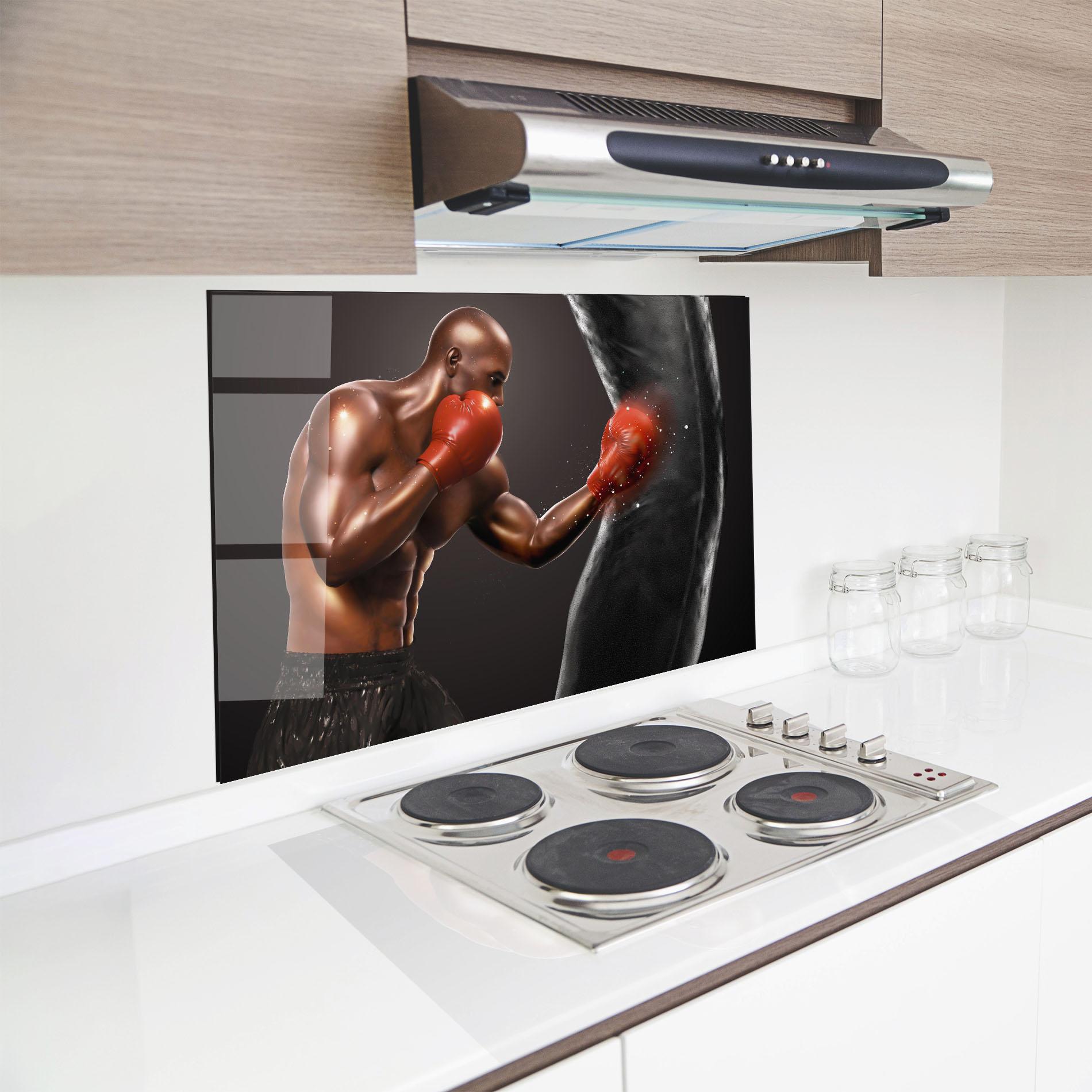 Стъклен панел за кухня Strong Box mockup 8