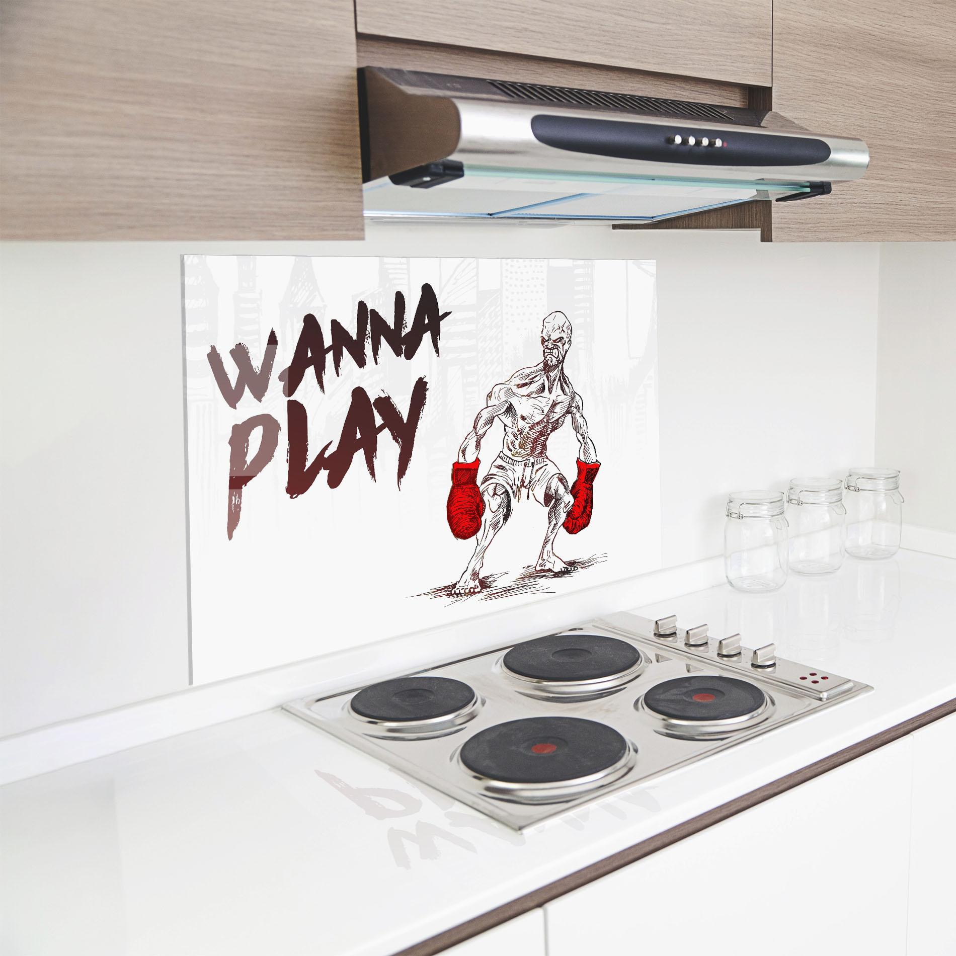 Стъклен панел за кухня Wanna Play Box mockup 8