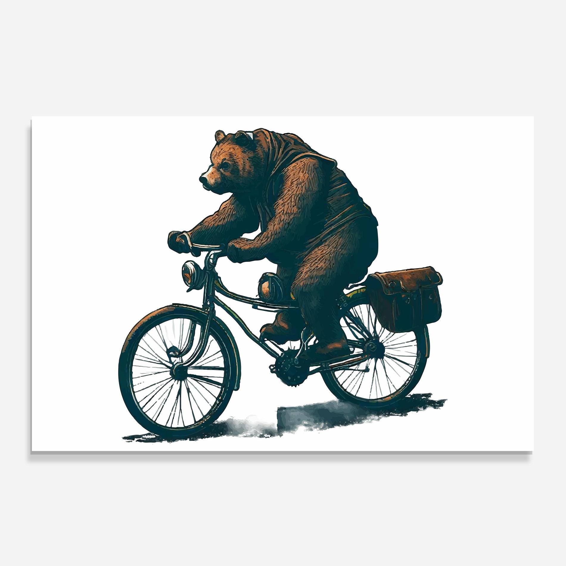 Стъклен панел за кухня Bear Bike mockup 0