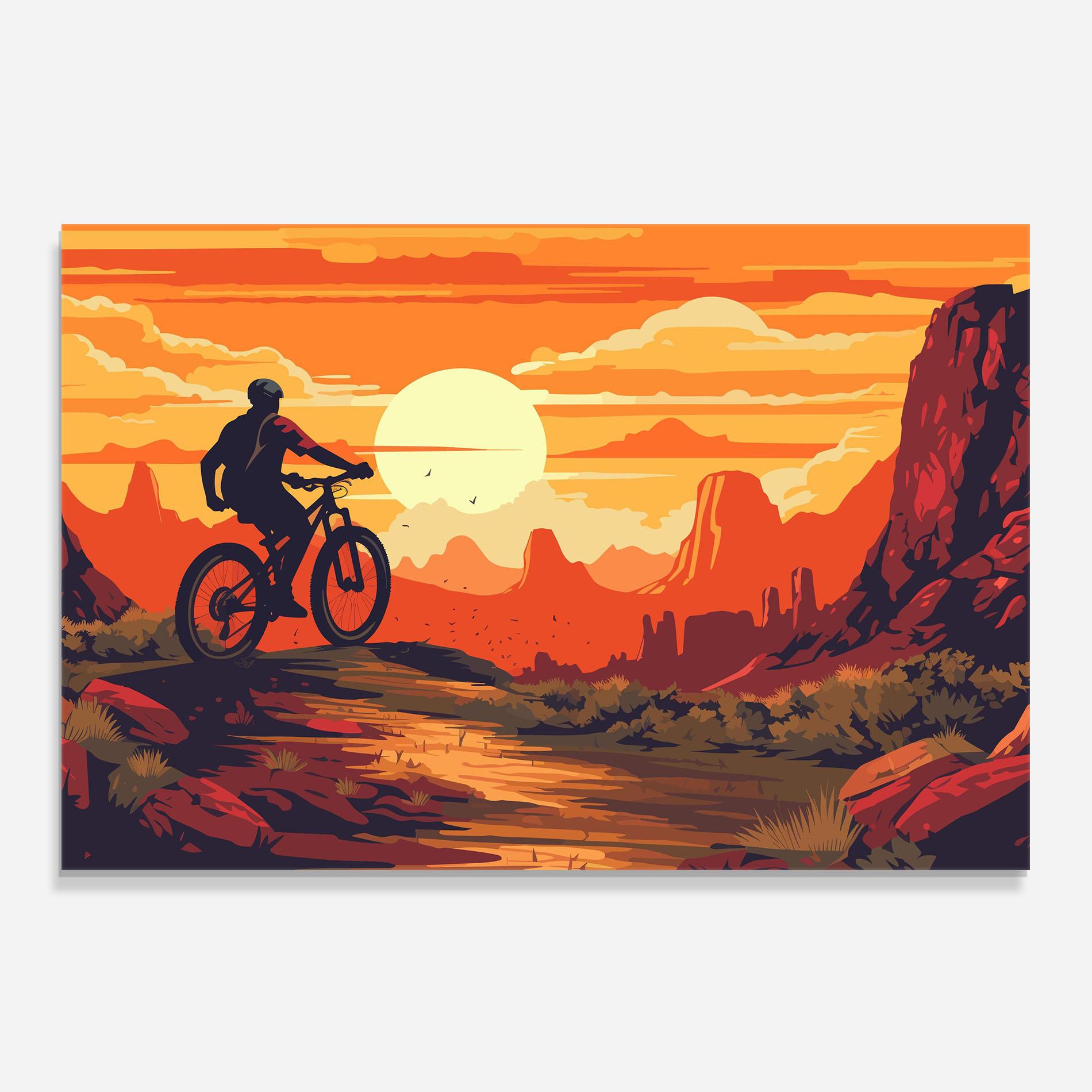 Стъклен панел за кухня Bike Mountain View mockup 0