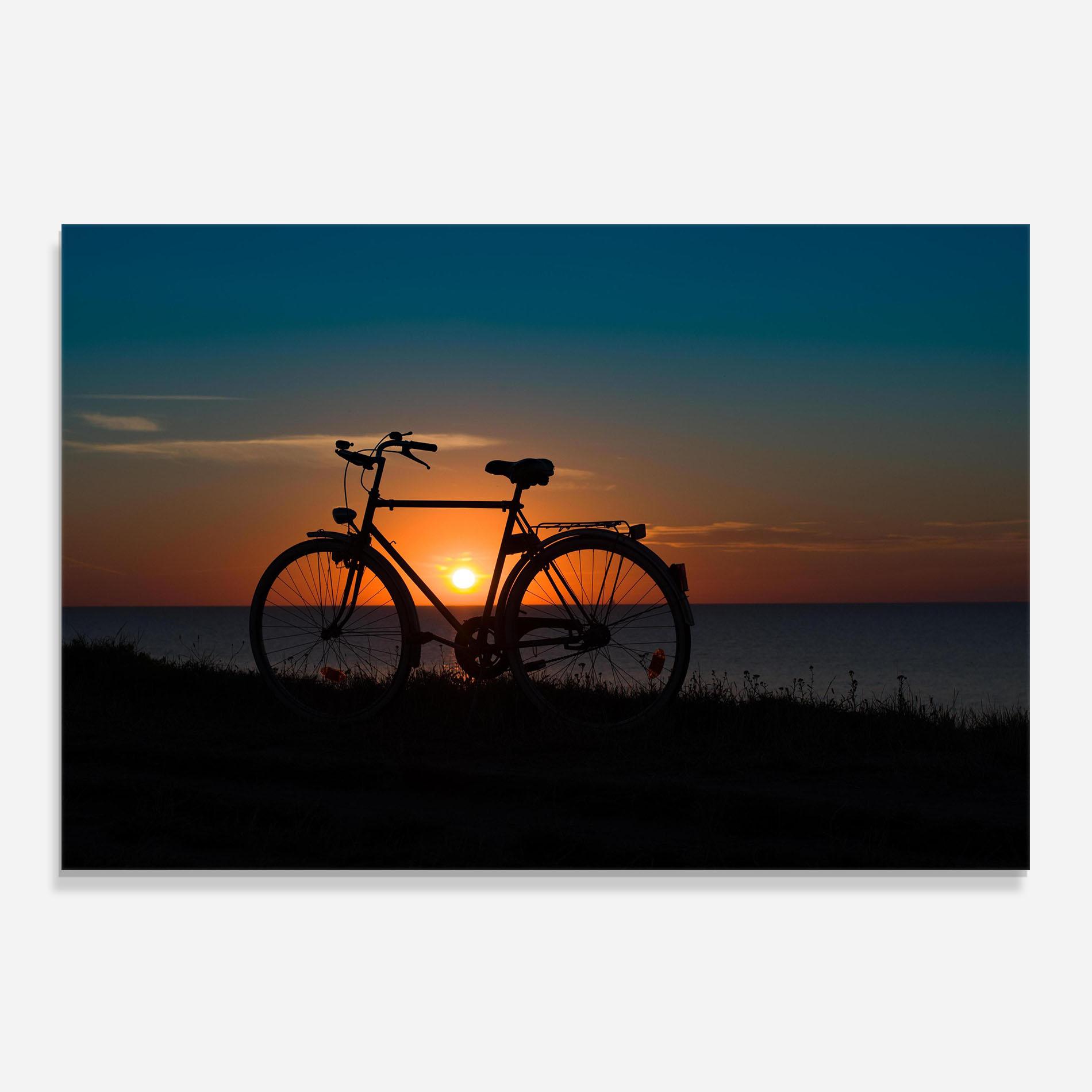 Стъклен панел за кухня Bike Silhouette mockup 0