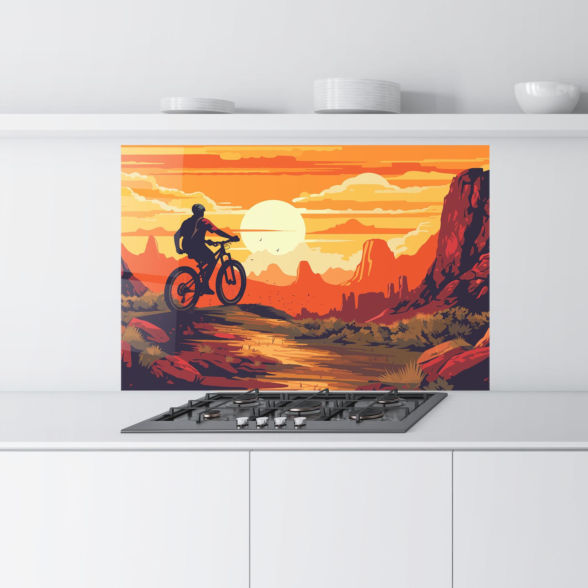 Стъклен панел за кухня Bike Mountain View mockup 9