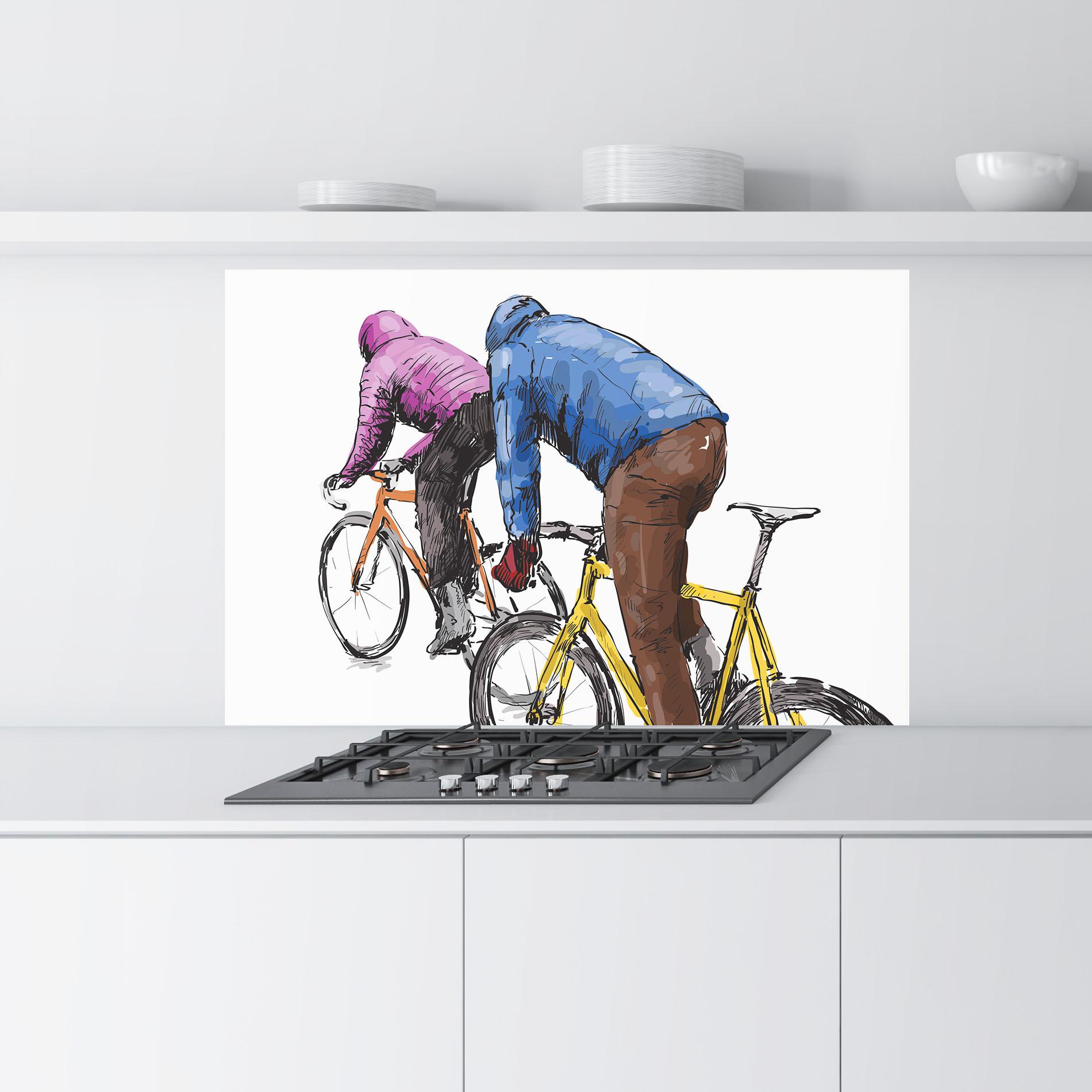 Стъклен панел за кухня Bike Trip mockup 9