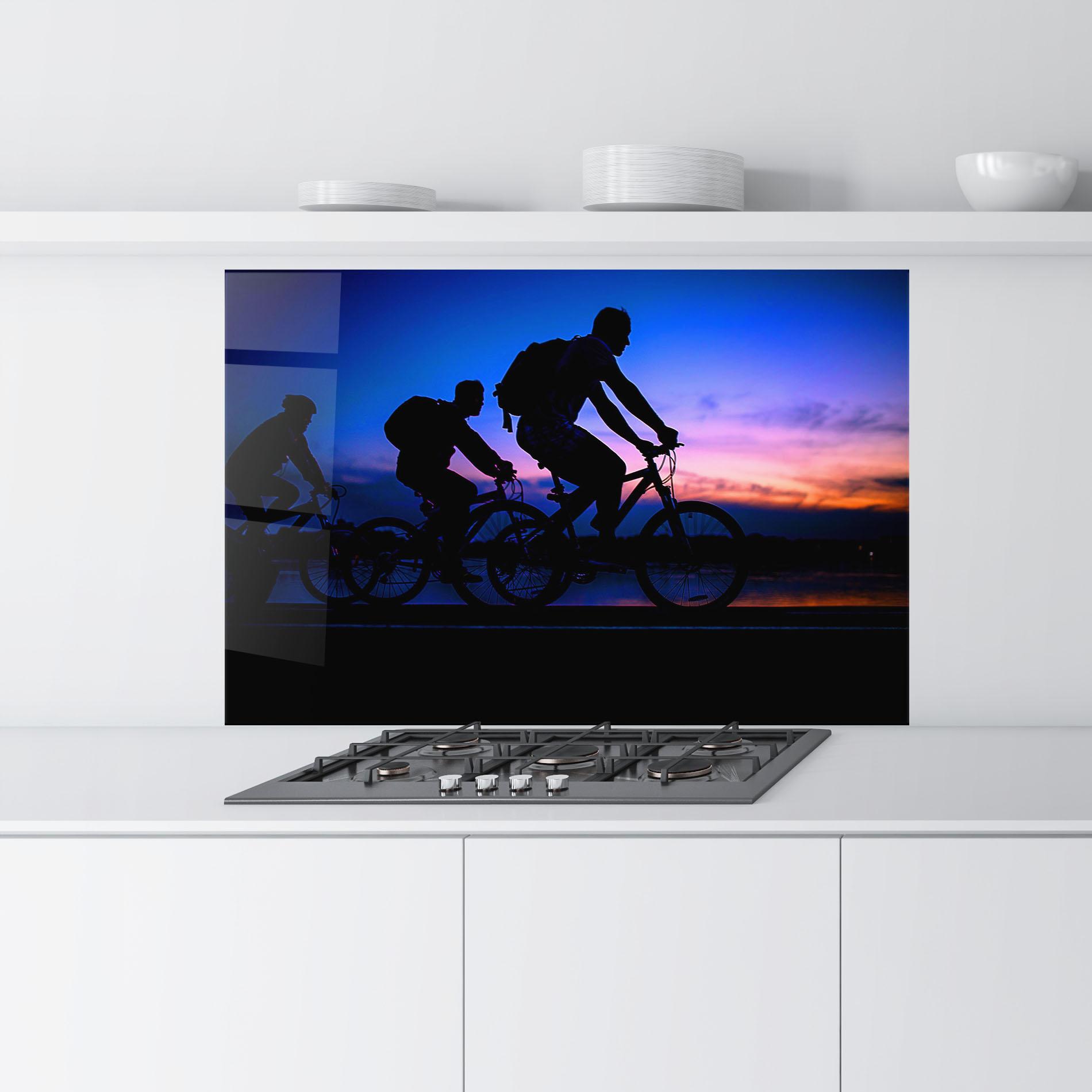 Стъклен панел за кухня Dark Blue Sky Shilouette mockup 9