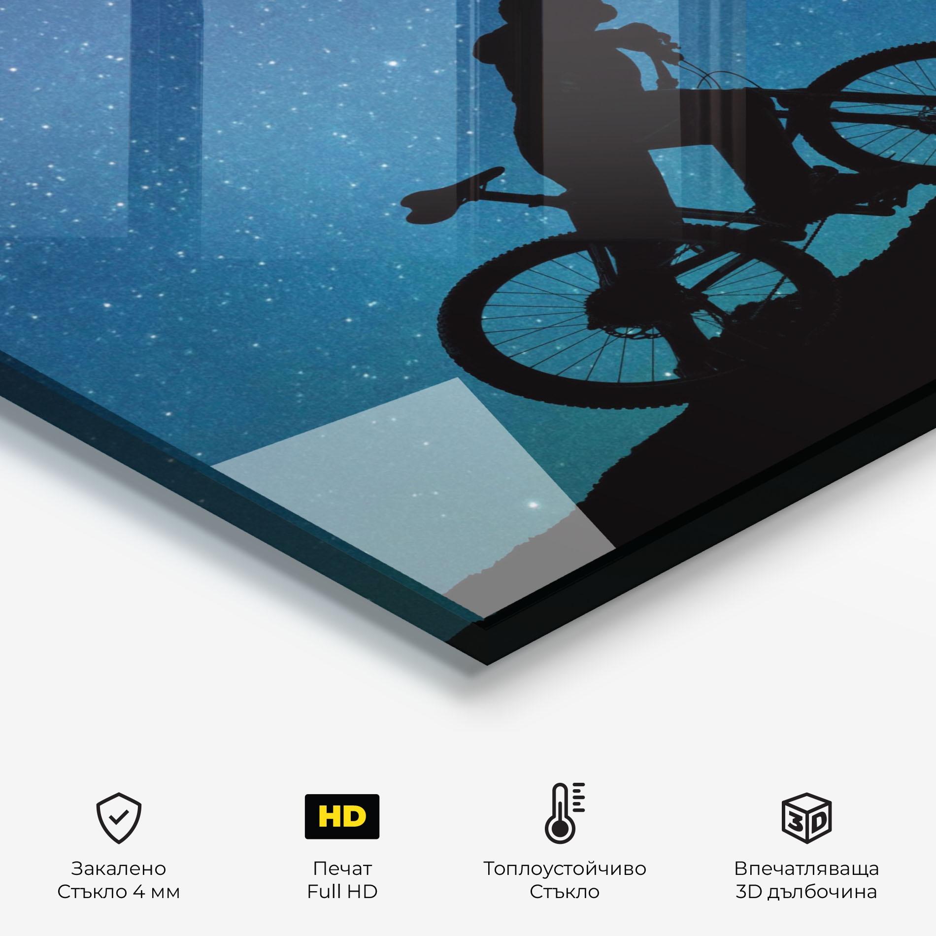 Стъклен панел за кухня Bike Blast mockup 2